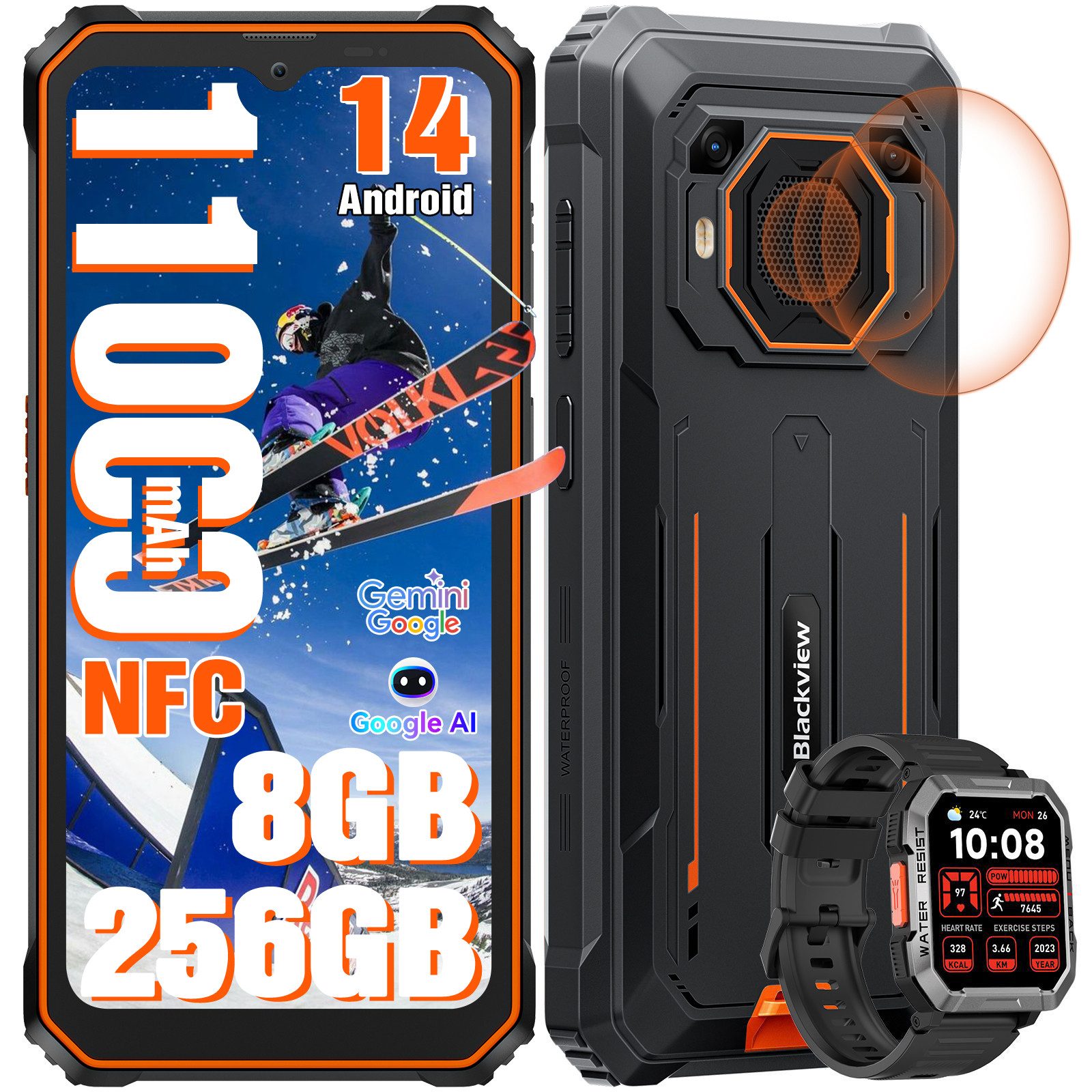 blackview BV6200Plus(8+256) AI incl. W60 Smartphone