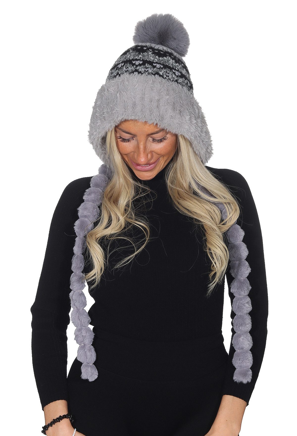 simaranda Strickmütze Damen Mütze 505 Hellgrau