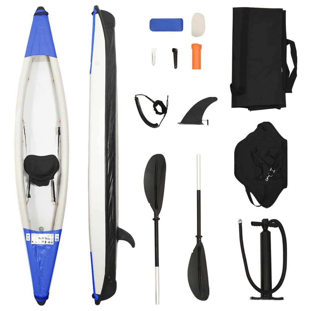vidaXL Schlauchboot Kajak Aufblasbar Blau 375x72x31