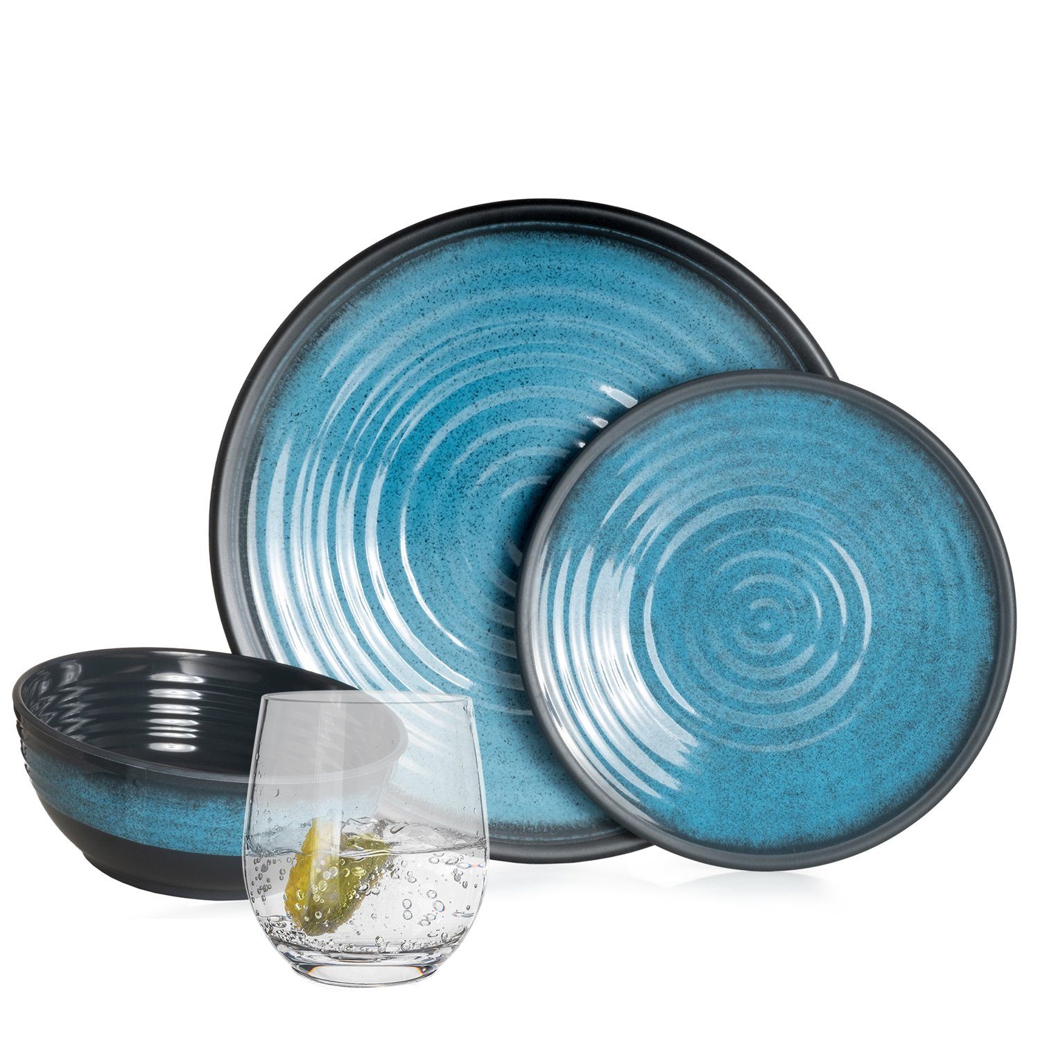 Moritz Geschirr-Set Camping Geschirr Stone Blue,
