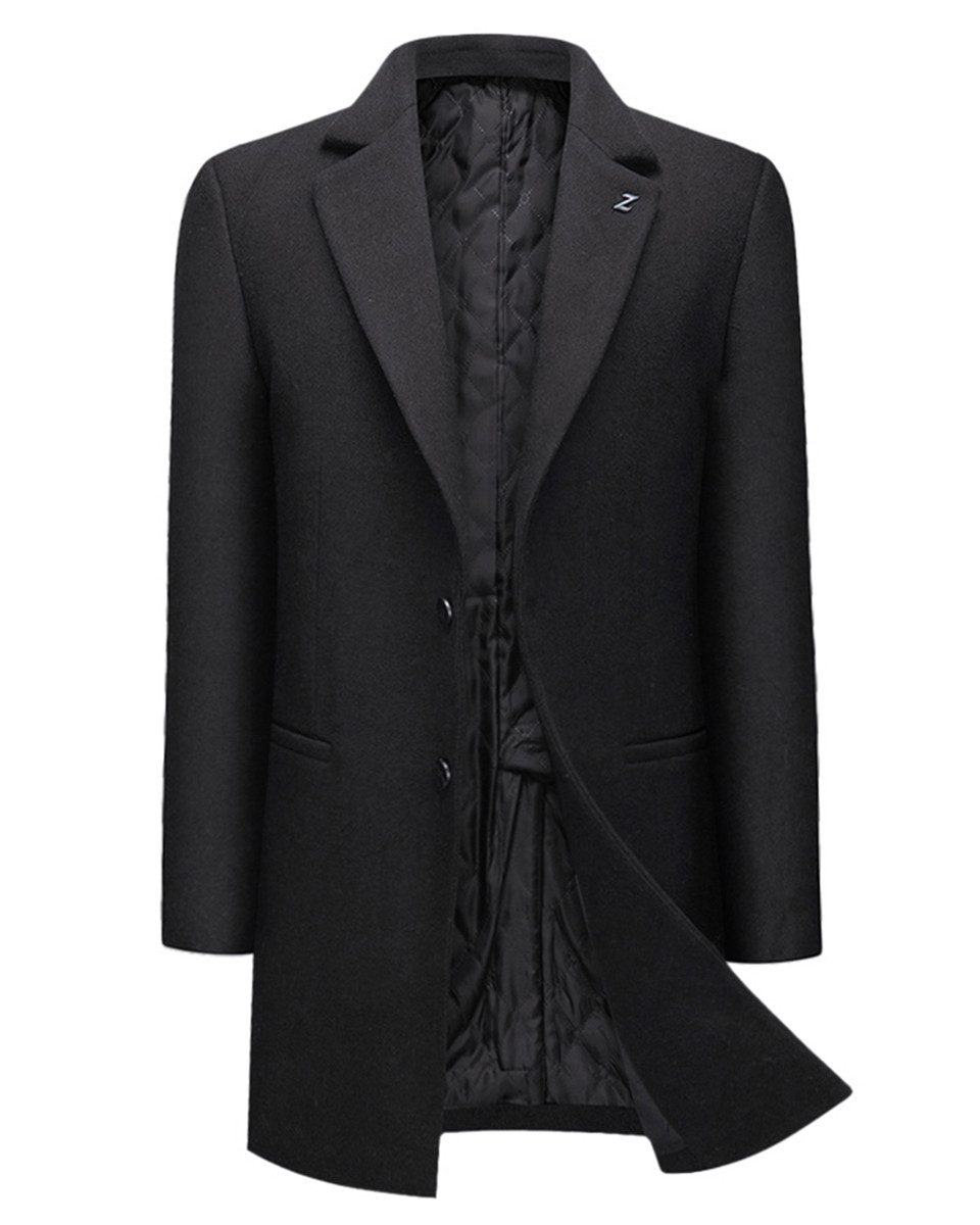 Allthemen Kurzmantel Herren Wollmix Mantel mit