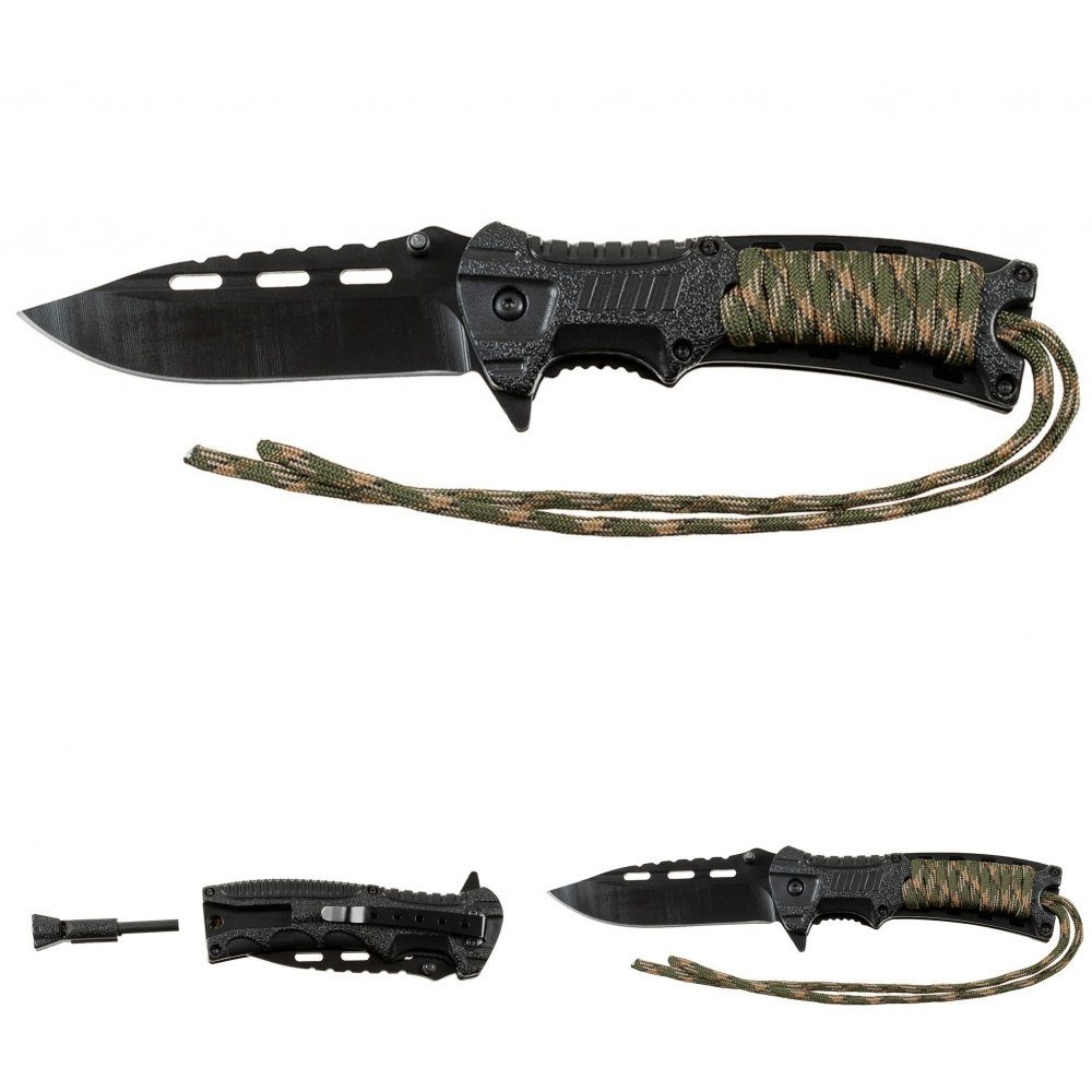 FoxOutdoor Taschenmesser Klappmesser, Einhand, Camorope, mit