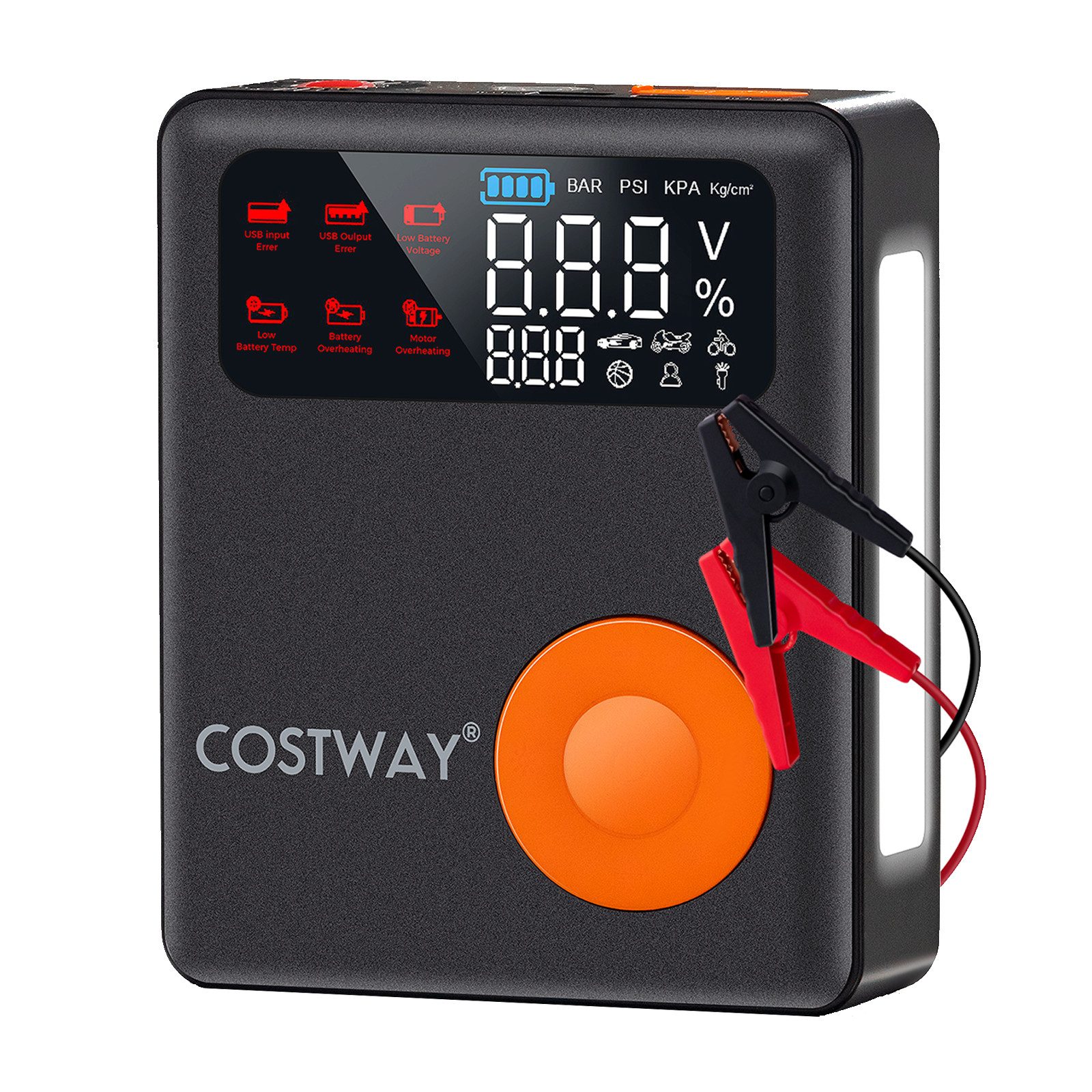 COSTWAY Autobatterie-Ladegerät (12V 2000A 13000 mAh,