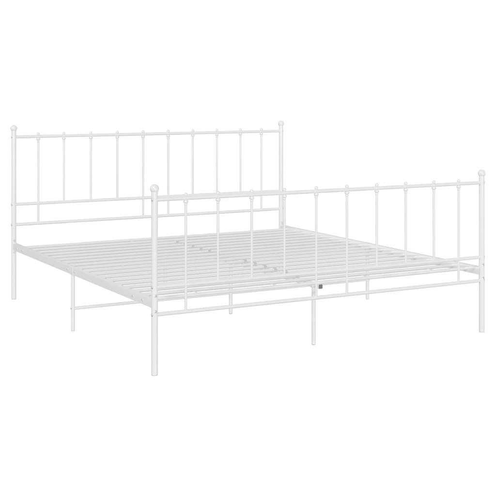 vidaXL Bett Bett Weiß Metall 200x200