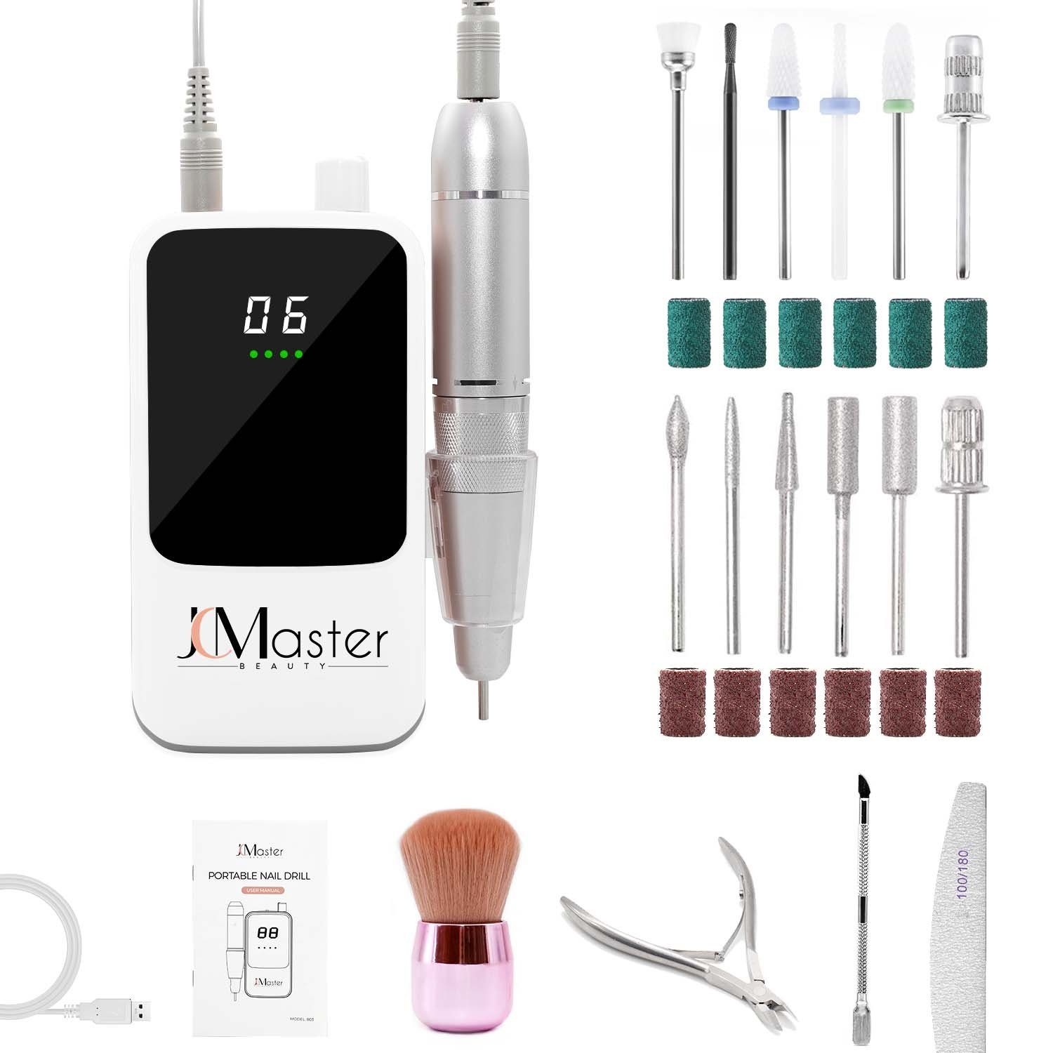 JCMaster Maniküre-Pediküre-Set, Nagelfräser 35000RPM, 5200mAh, 12