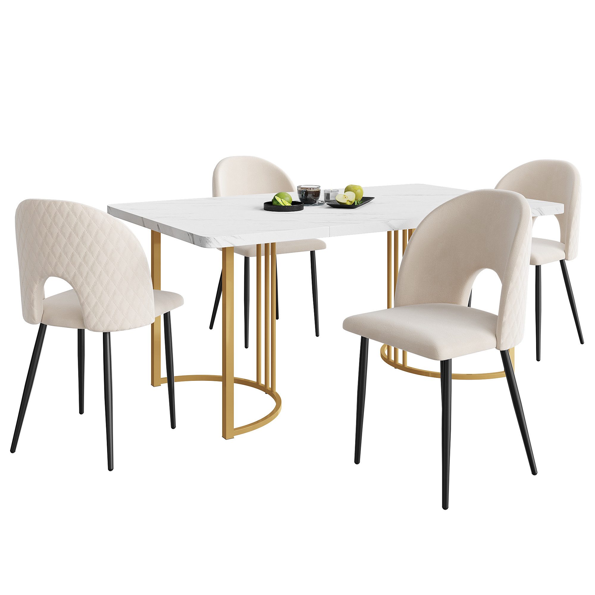Flieks Essgruppe, (Sitzgruppe Set, 5-tlg., 1