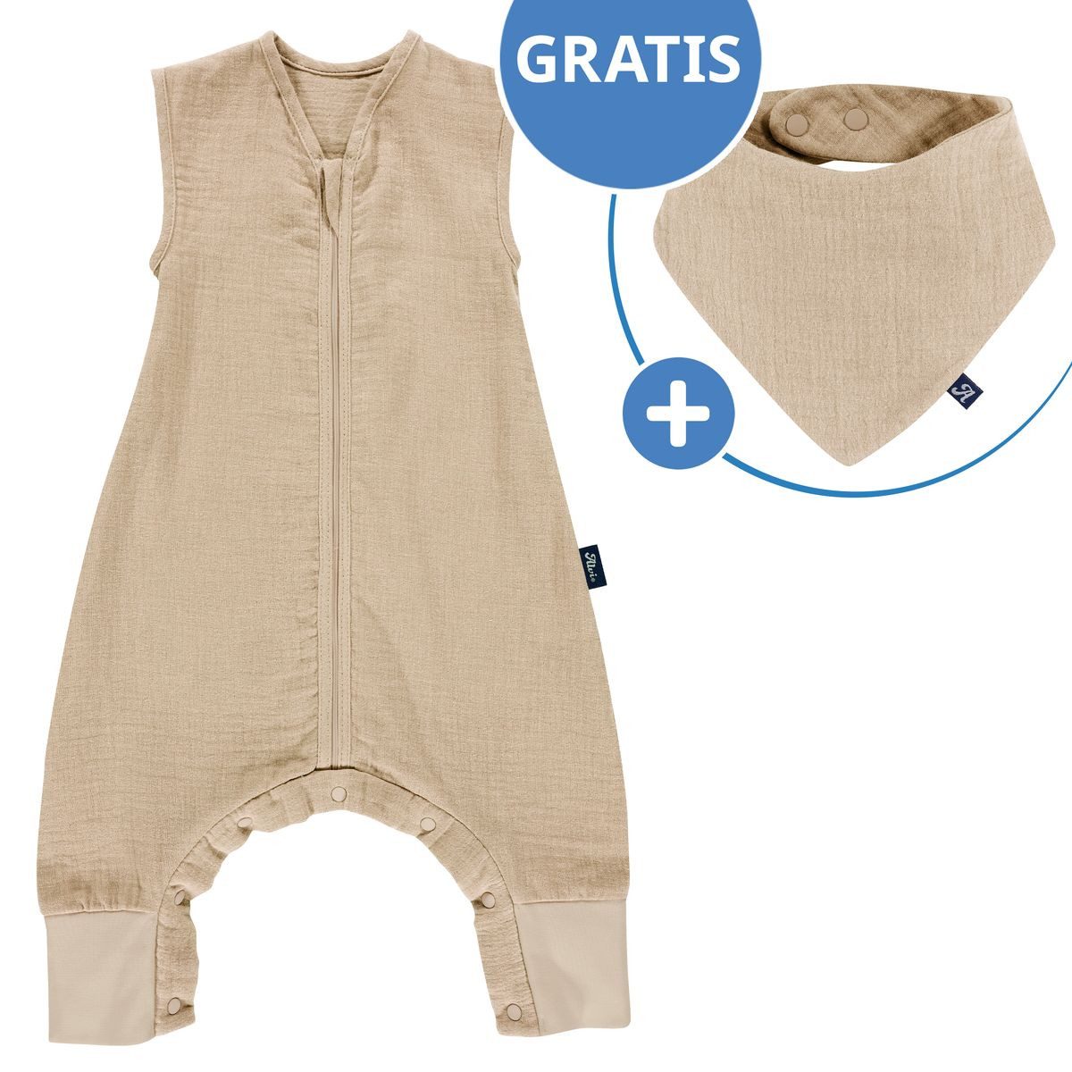 Alvi® Schlafsack Sand-Beige, Baby Sommer Schlafsack