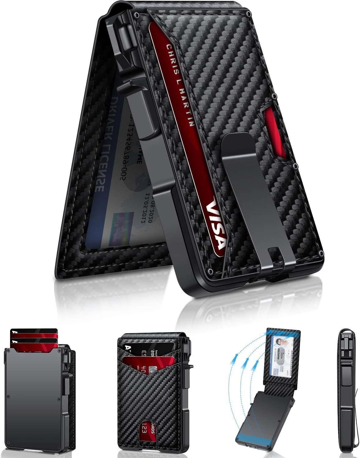 ibettertec Geldbörse Slim Wallet, Portemonnaie klein,