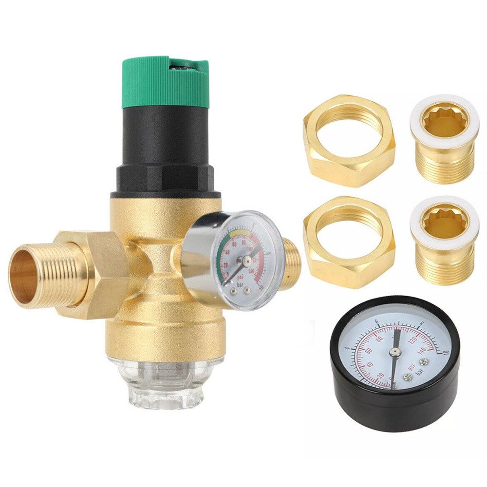 QUBEBU Wasser-Druckminderer Wasser üBerdruckventil Aus Messing