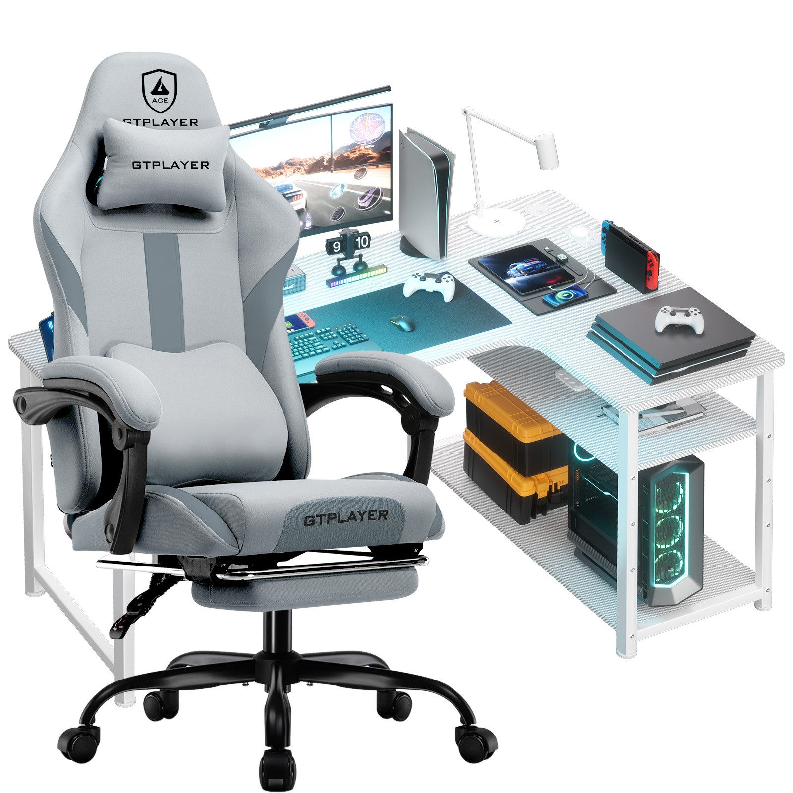 GTPLAYER Gaming-Stuhl Gaming Tisch + Gaming