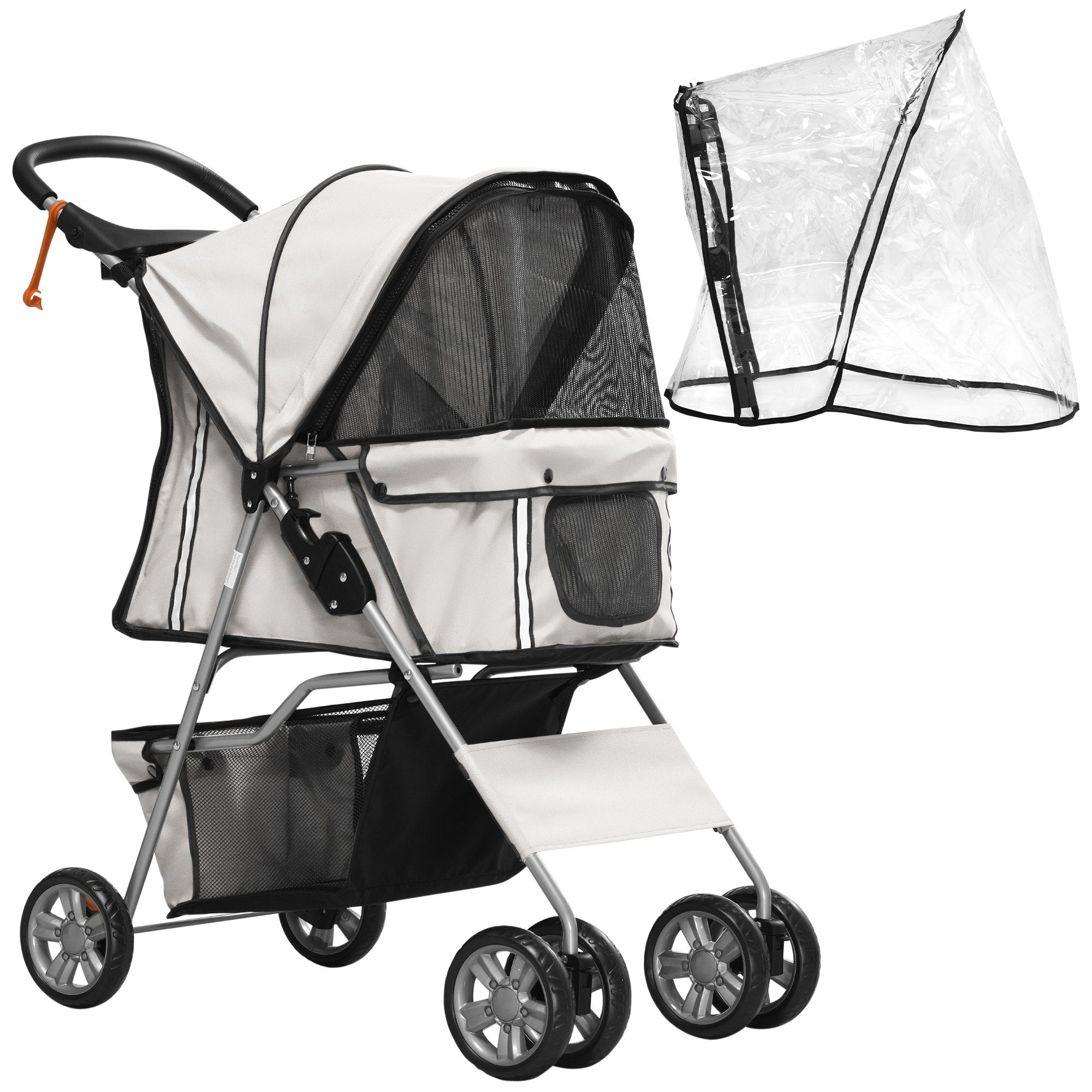 PawHut Hundebuggy Haustierbuggy, faltbar, mit Korb,