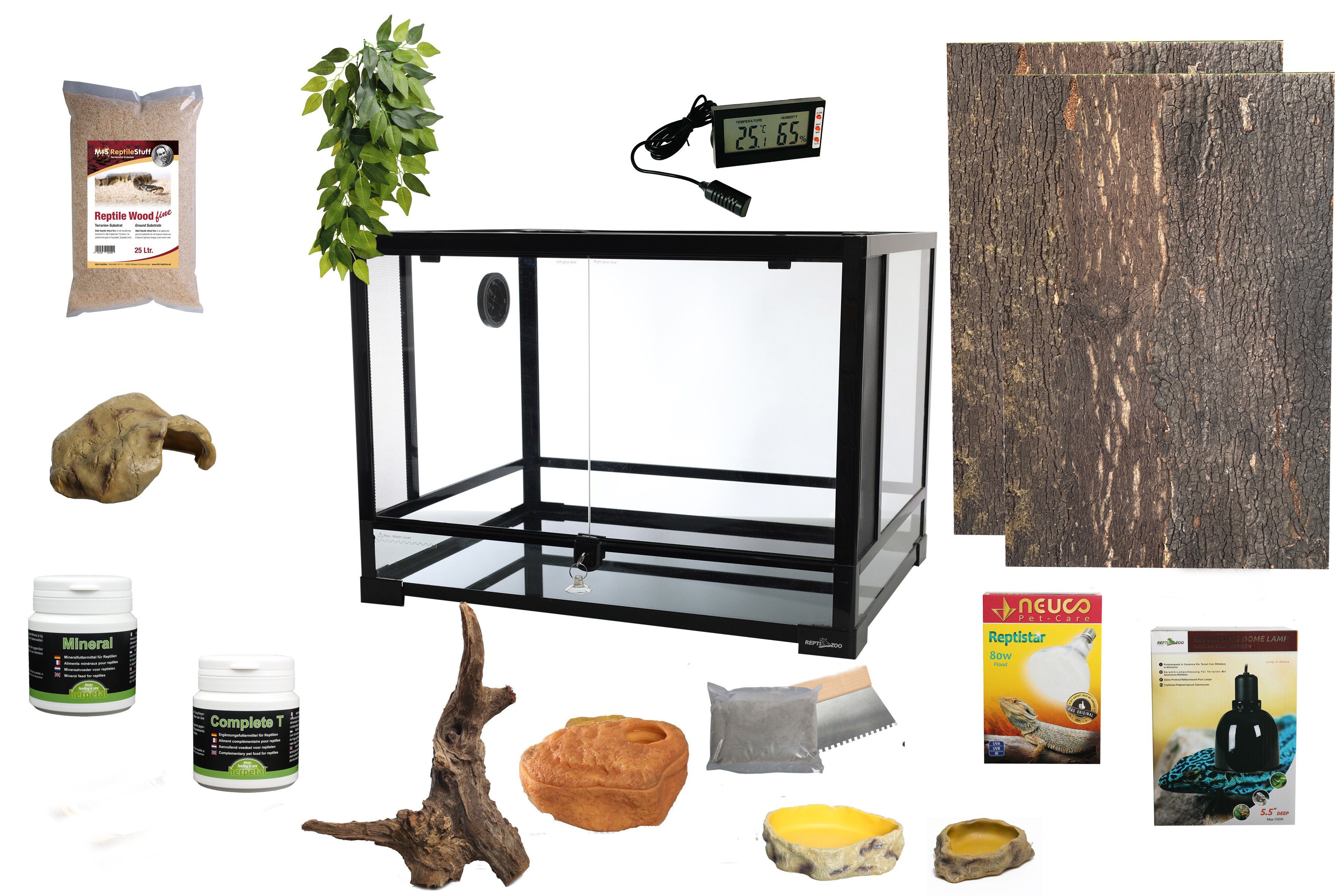 M&S Reptilien Terrarium Komplettset: Für Leopardgeckos