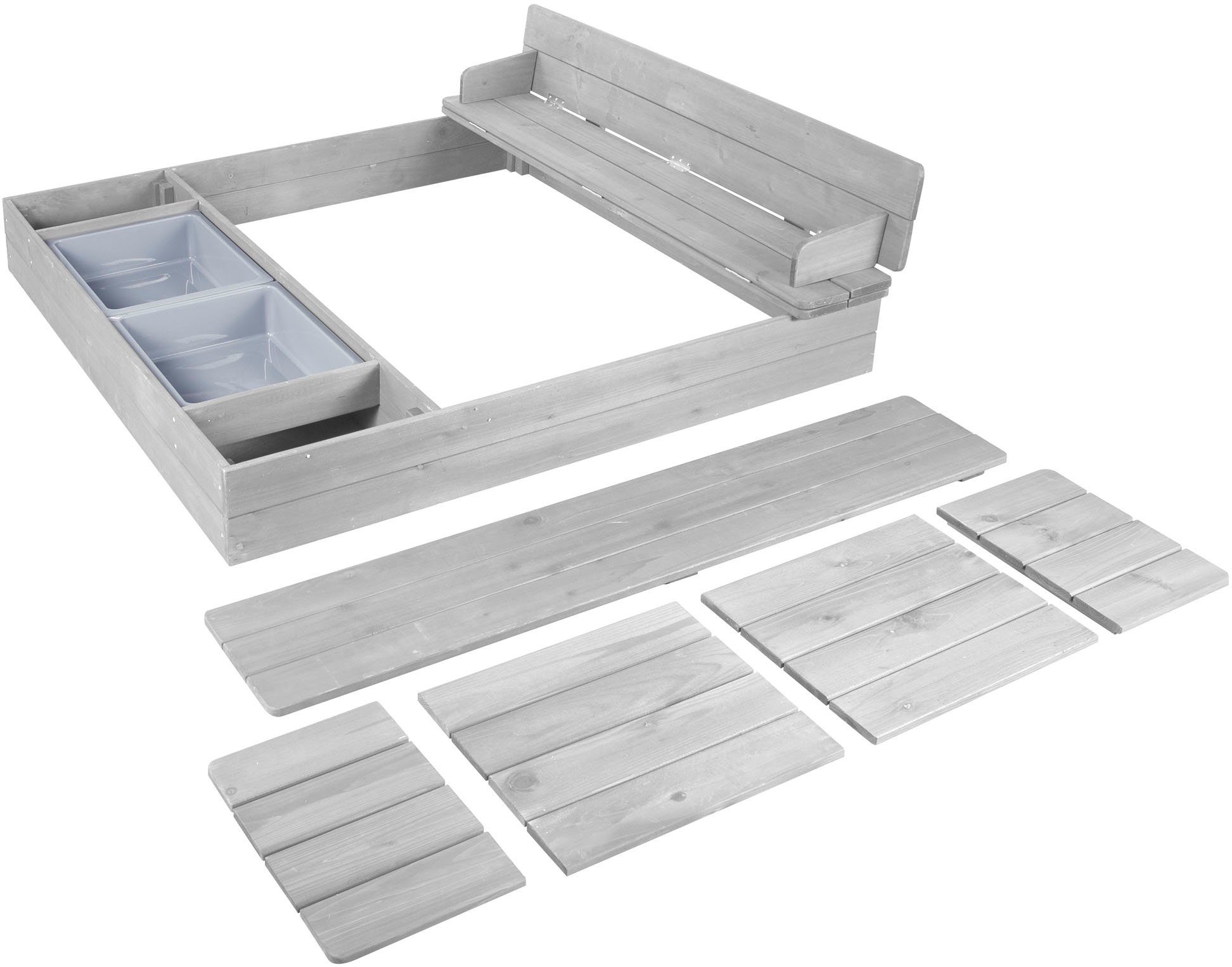 roba® Sandkasten Outdoor+, wetterfestes Massivholz, mit