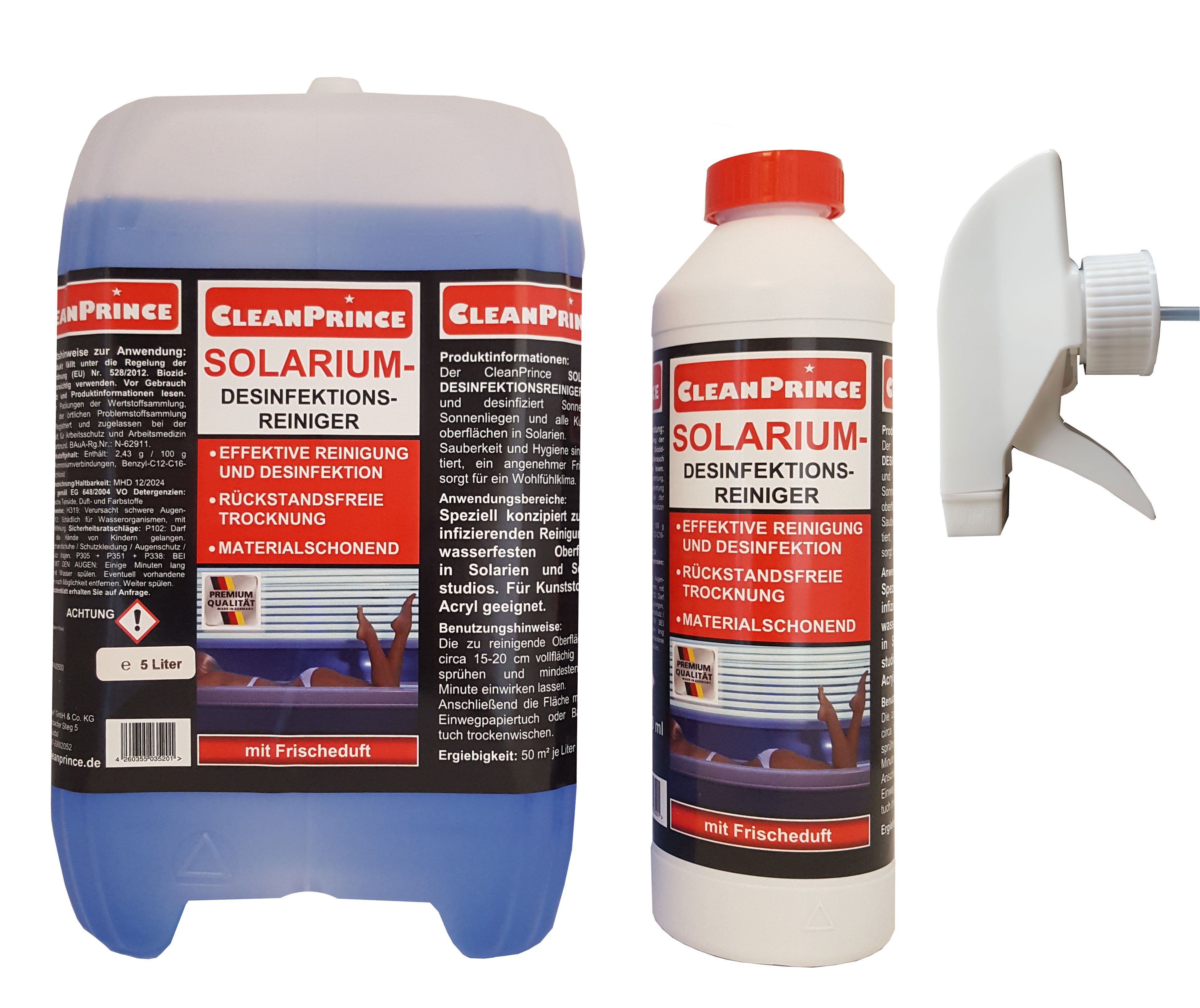 CleanPrince Solariumreiniger CP400500, Reinigung & Desinfektion