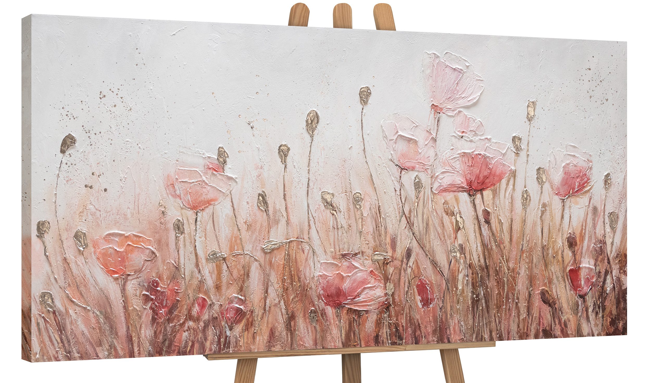 YS-Art Gemälde April, Blumen, Mohnblumen Rosa