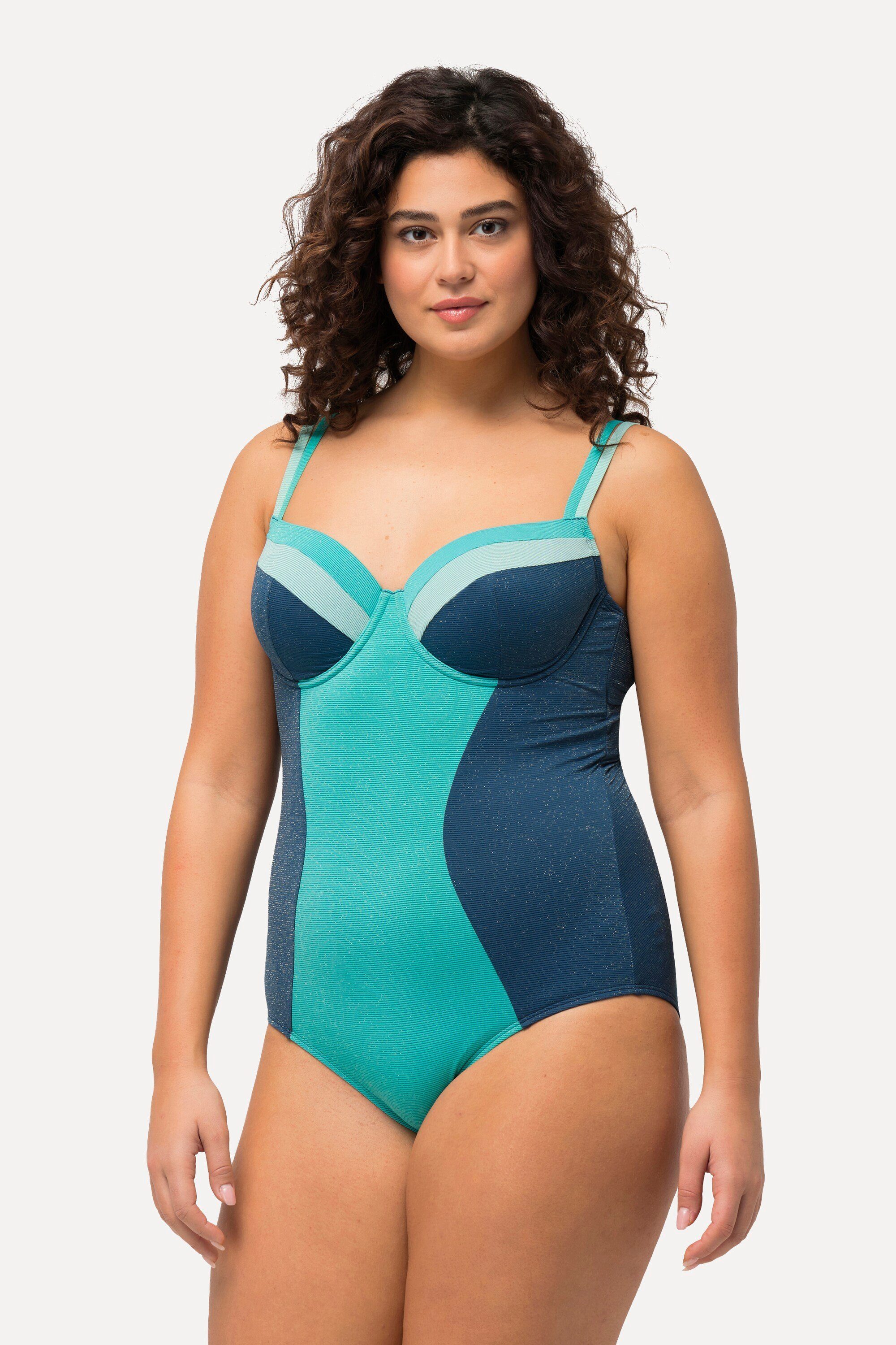 Ulla Popken Badeanzug Badeanzug Glitter Softcups