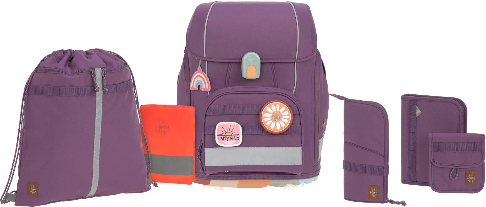 LÄSSIG Schulranzen Unique, Boxy, Purple (Set,