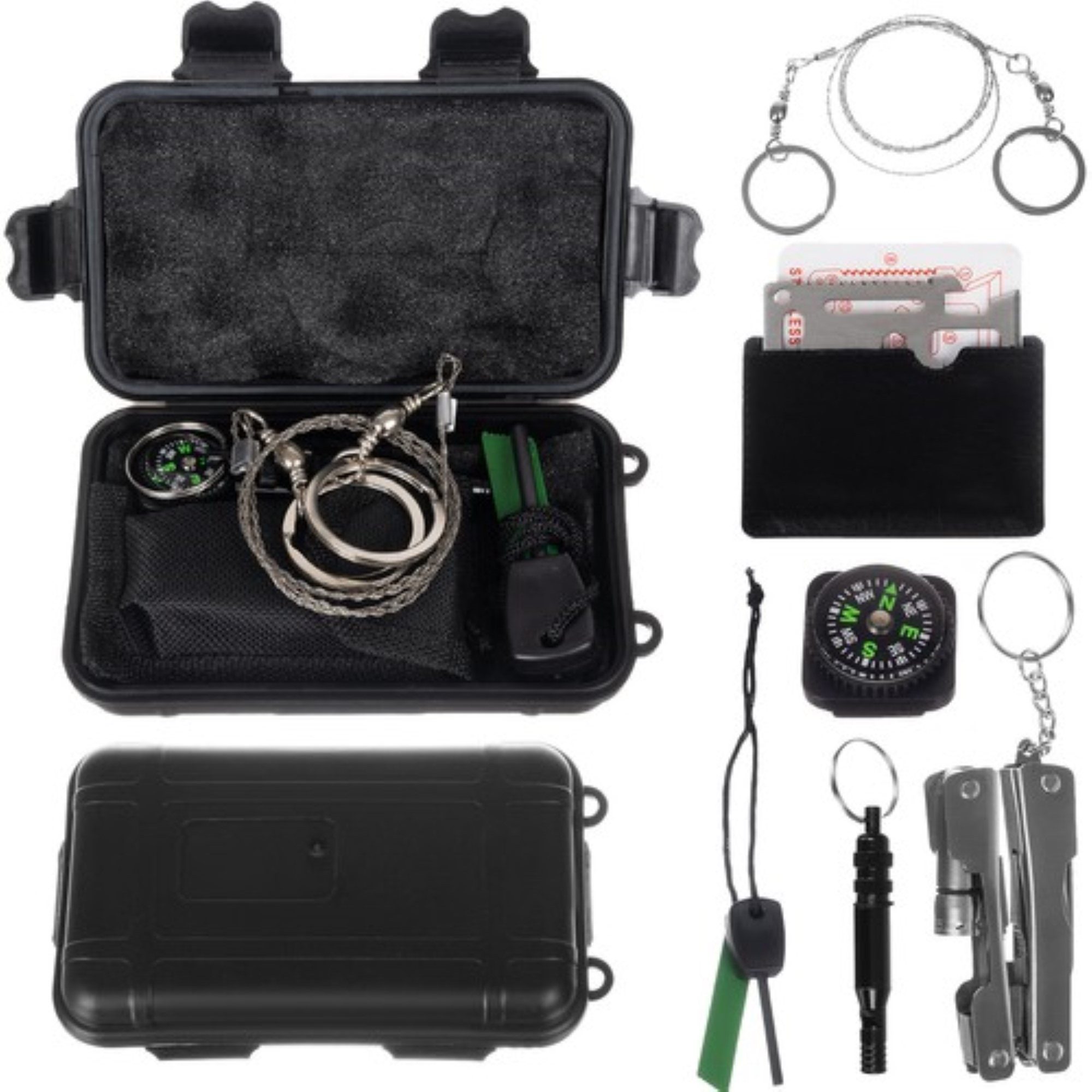 Trizand Survival Knife Ultimate Survival-Set: 7-in-1