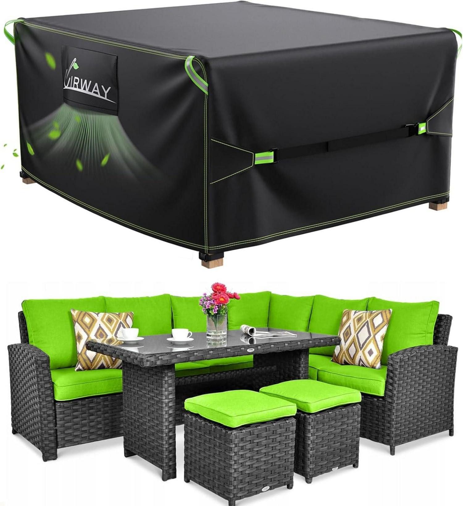 LuxusKollektion Gartenmöbel-Schutzhülle Abdeckung für Gartenmöbel 200x200x90