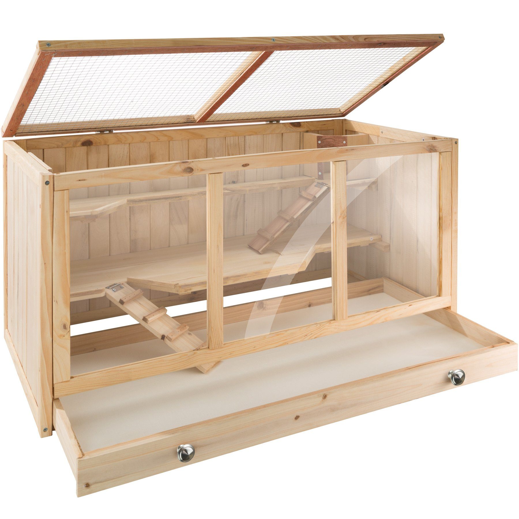 tectake Kleintierkäfig Nagerkäfig, aus Holz