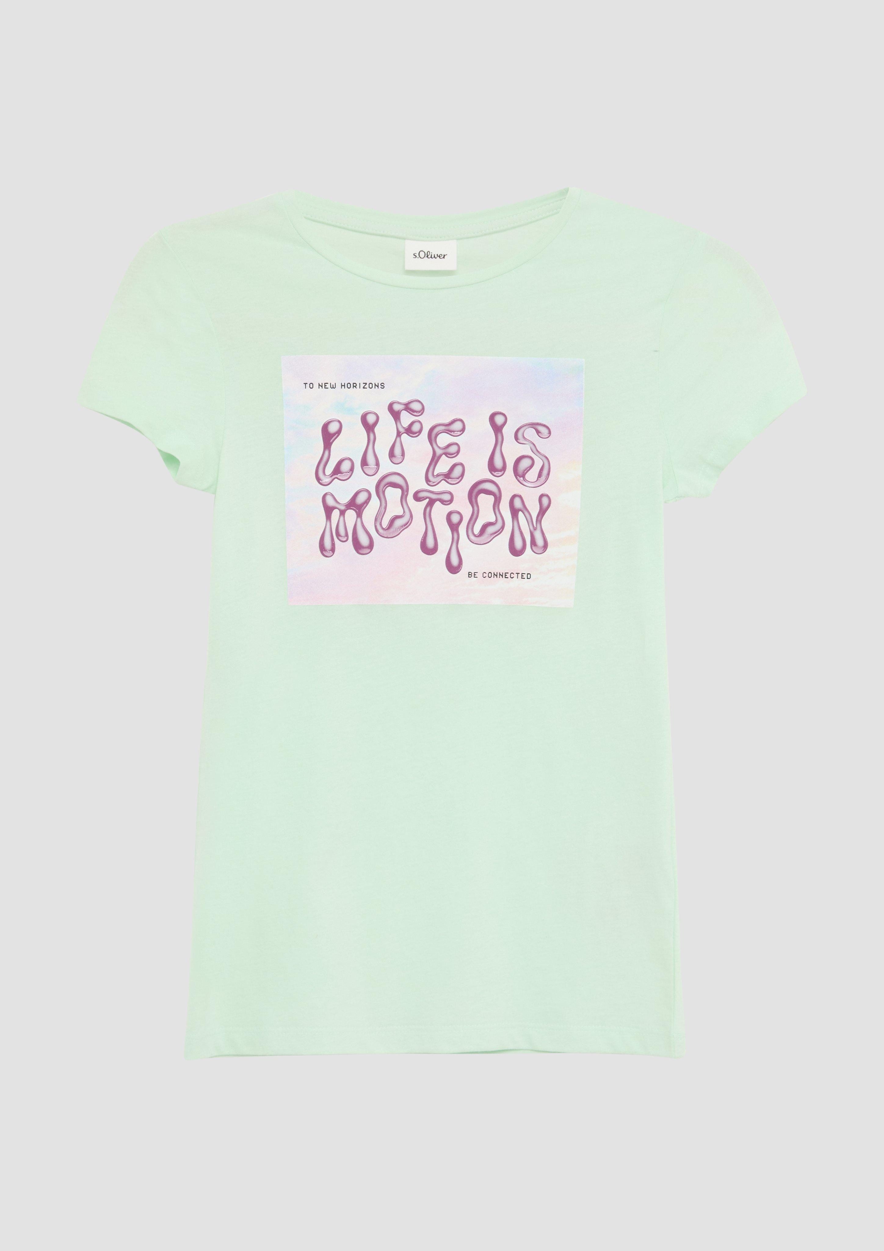s.Oliver Kurzarmshirt Jersey-T-Shirt mit Silicon-Print