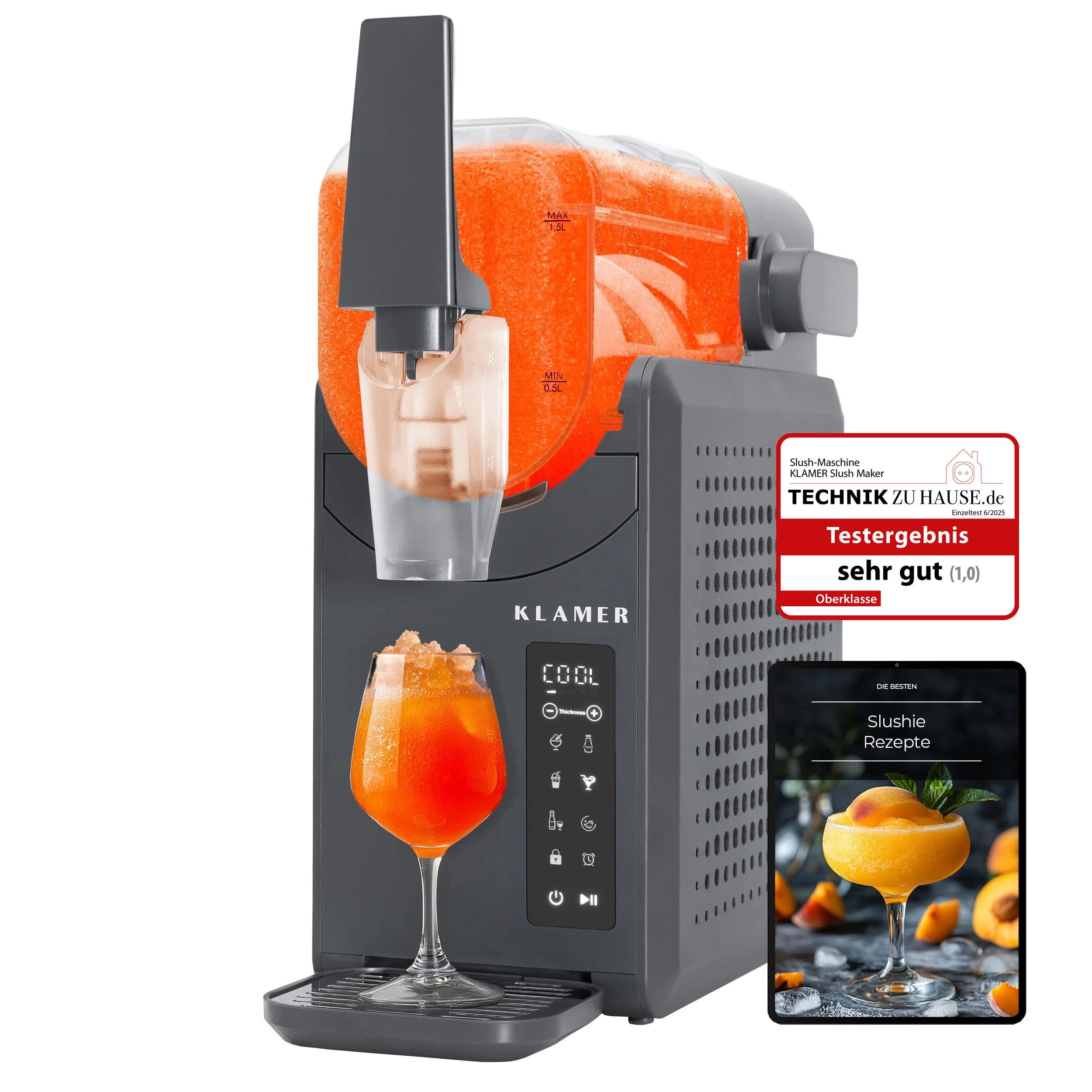 KLAMER Slush-Eismaschine 5 voreingestellte Programme: Slushie,