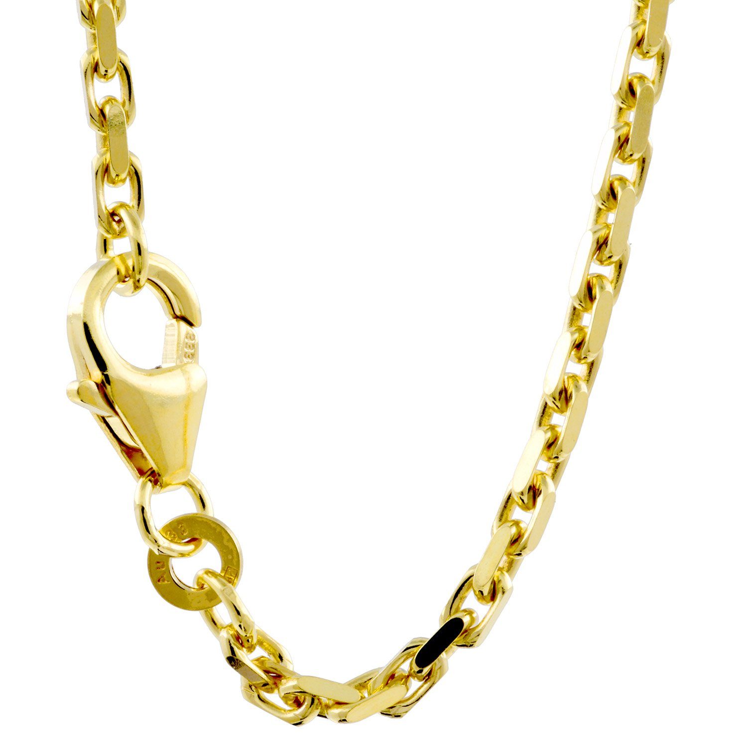 HOPLO Goldkette Ankerkette diamantiert Halskette Breite