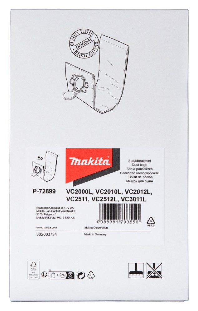Makita Staubsaugerbeutel P-72899, passend für Makita,