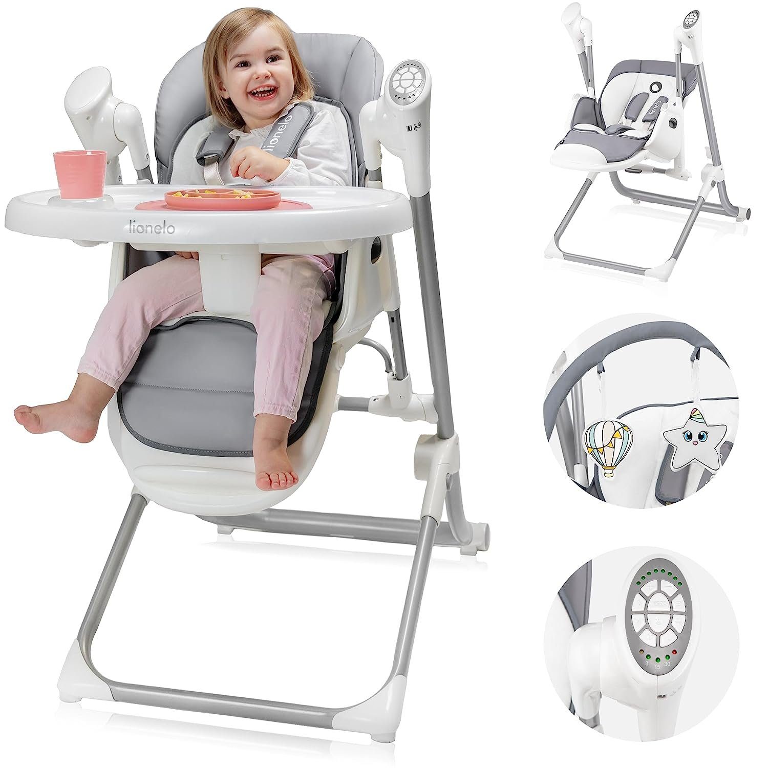 lionelo Babywippe Niles, 2in 1 Zusammenklappbar