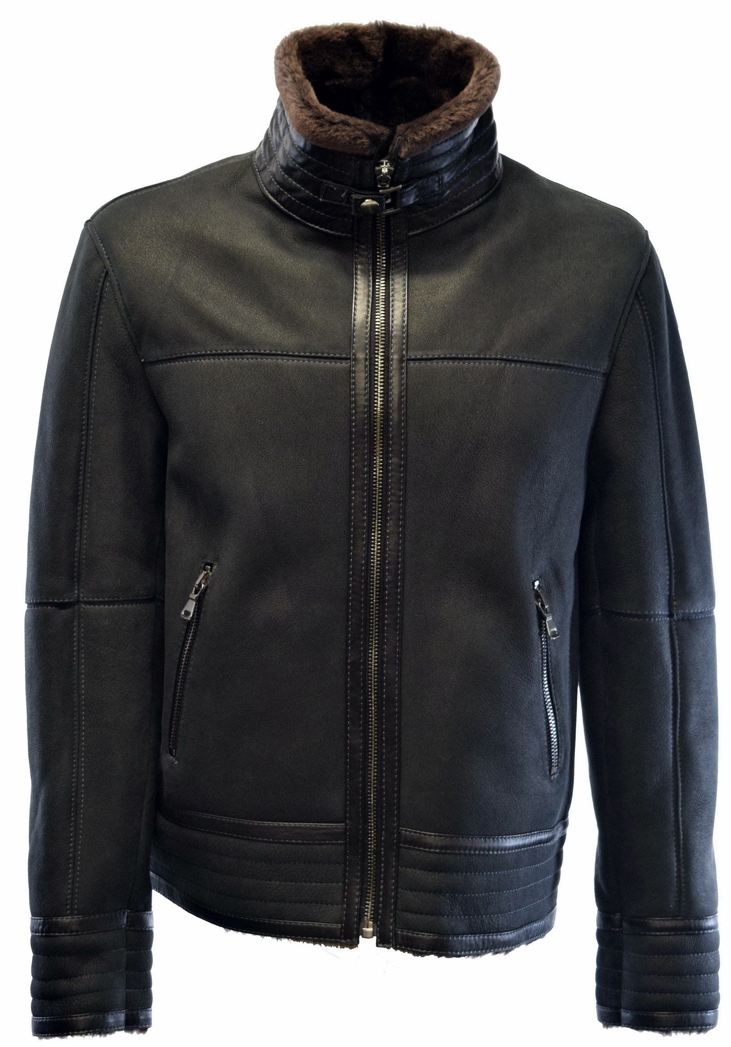 Zimmert Leather Lederjacke Mark Lammfelljacke, Herren,