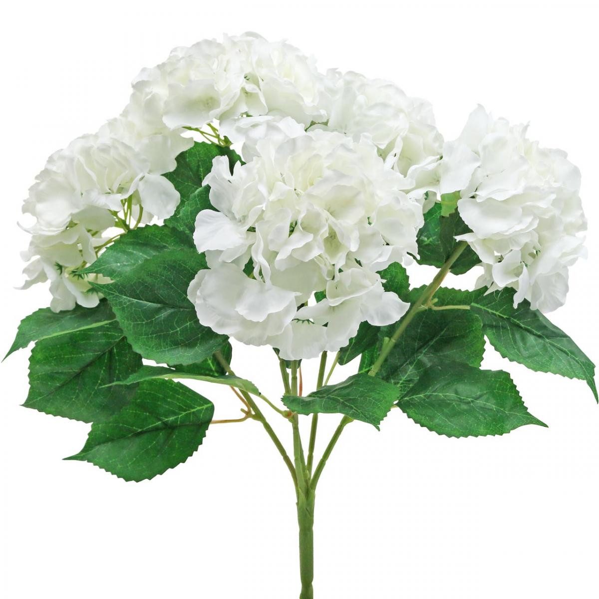 Kunstblume Deko-Strauß Weiße Hortensien Kunstblumen Seidenblumen
