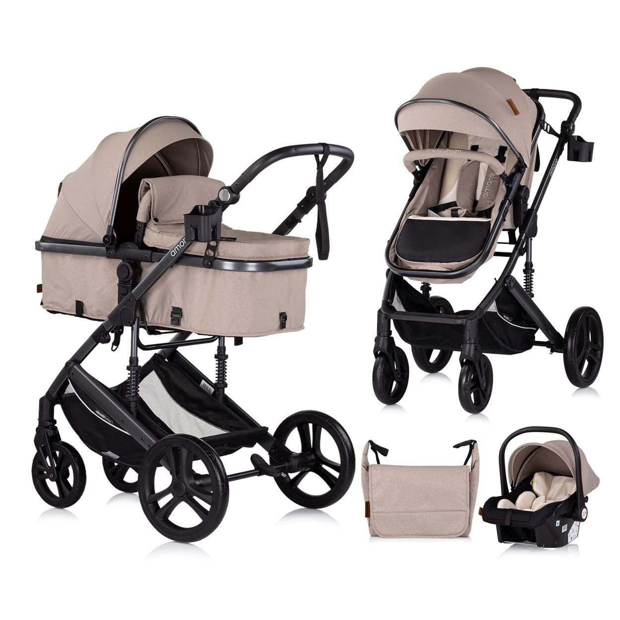 Chipolino Kombi-Kinderwagen Kinderwagen 3 in 1