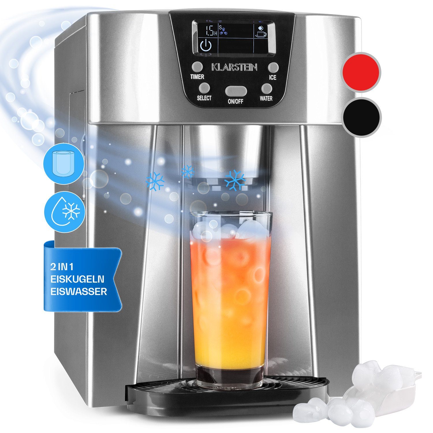 Klarstein Eiswürfelmaschine Ice Volcano 2G, Eiswürfelmaschine