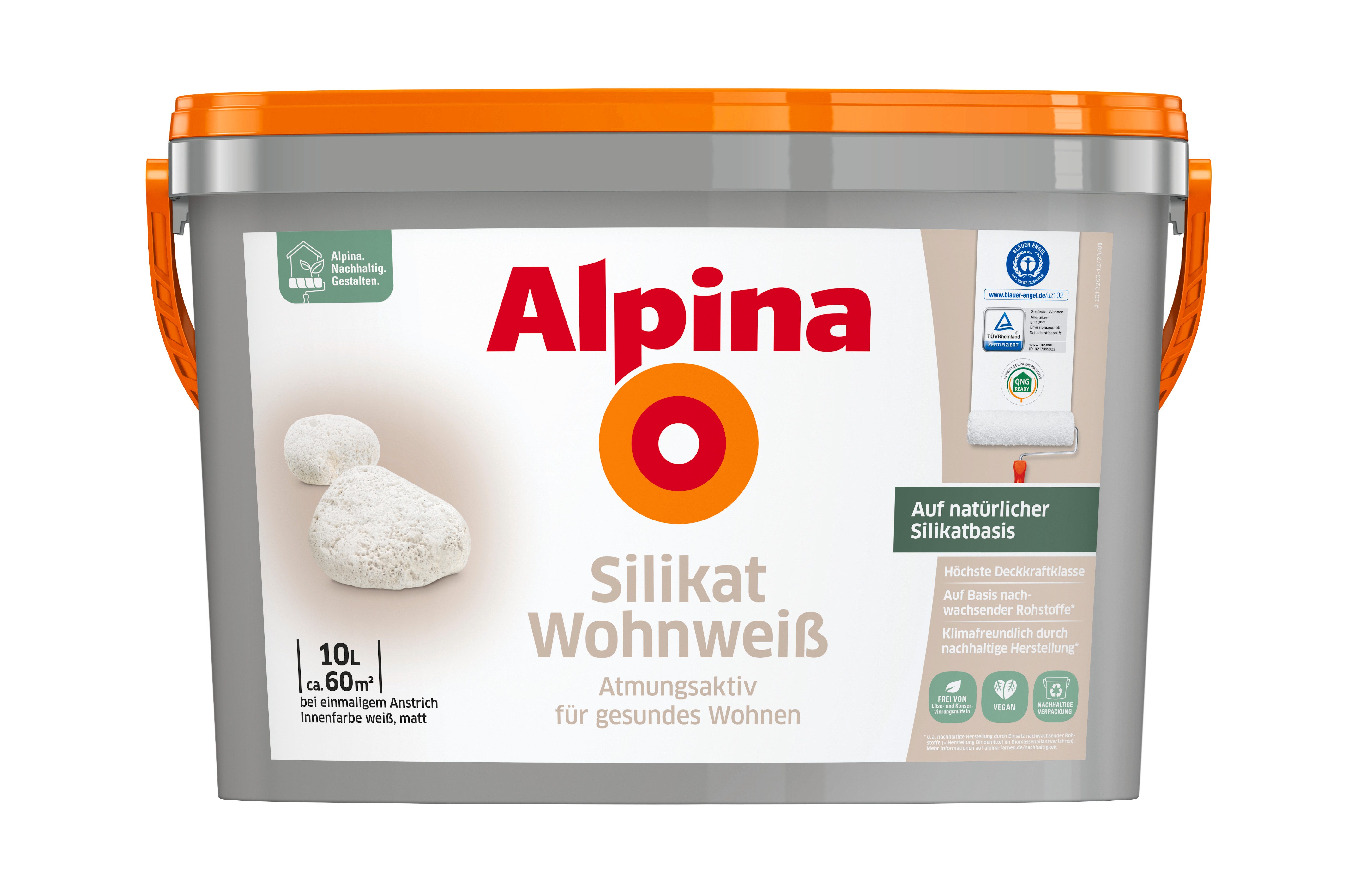 Alpina Wandfarbe Silikat Wohnweiß - Atmungsaktiv