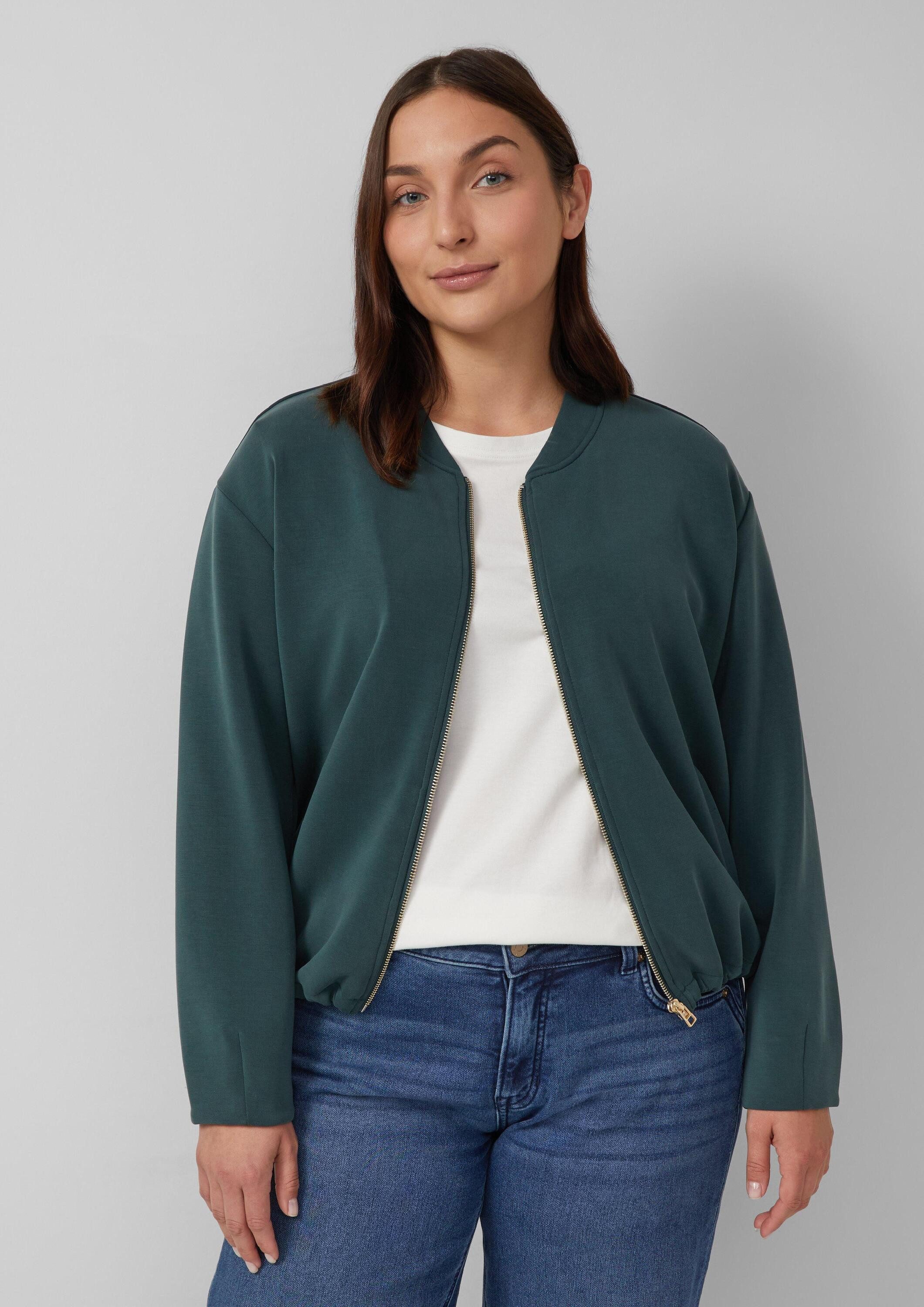 s.Oliver Sweatjacke Sweatshirt Jacke Oversized Scuba-Jacke