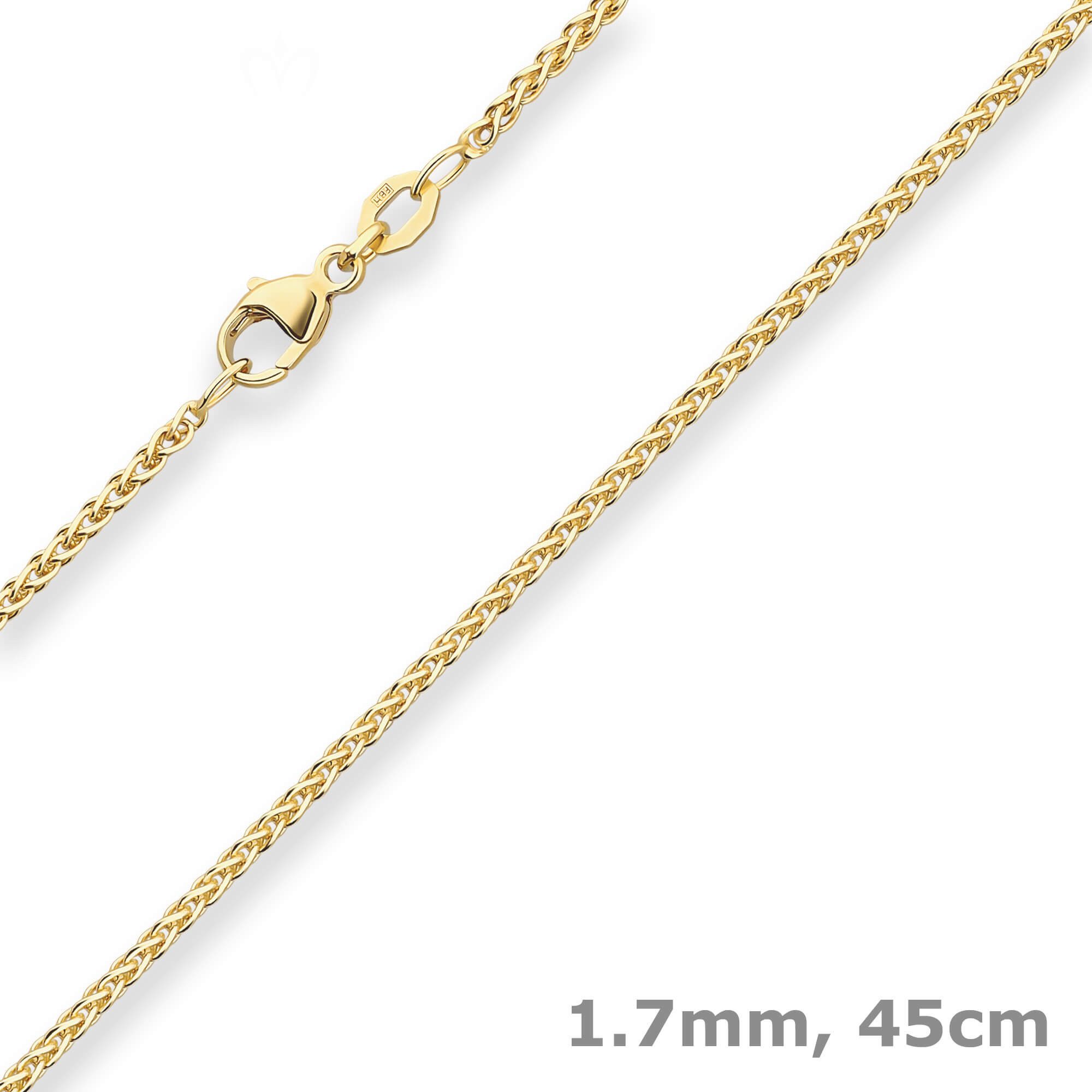 Schmuck Krone Goldkette 1,7mm Zopfkette aus