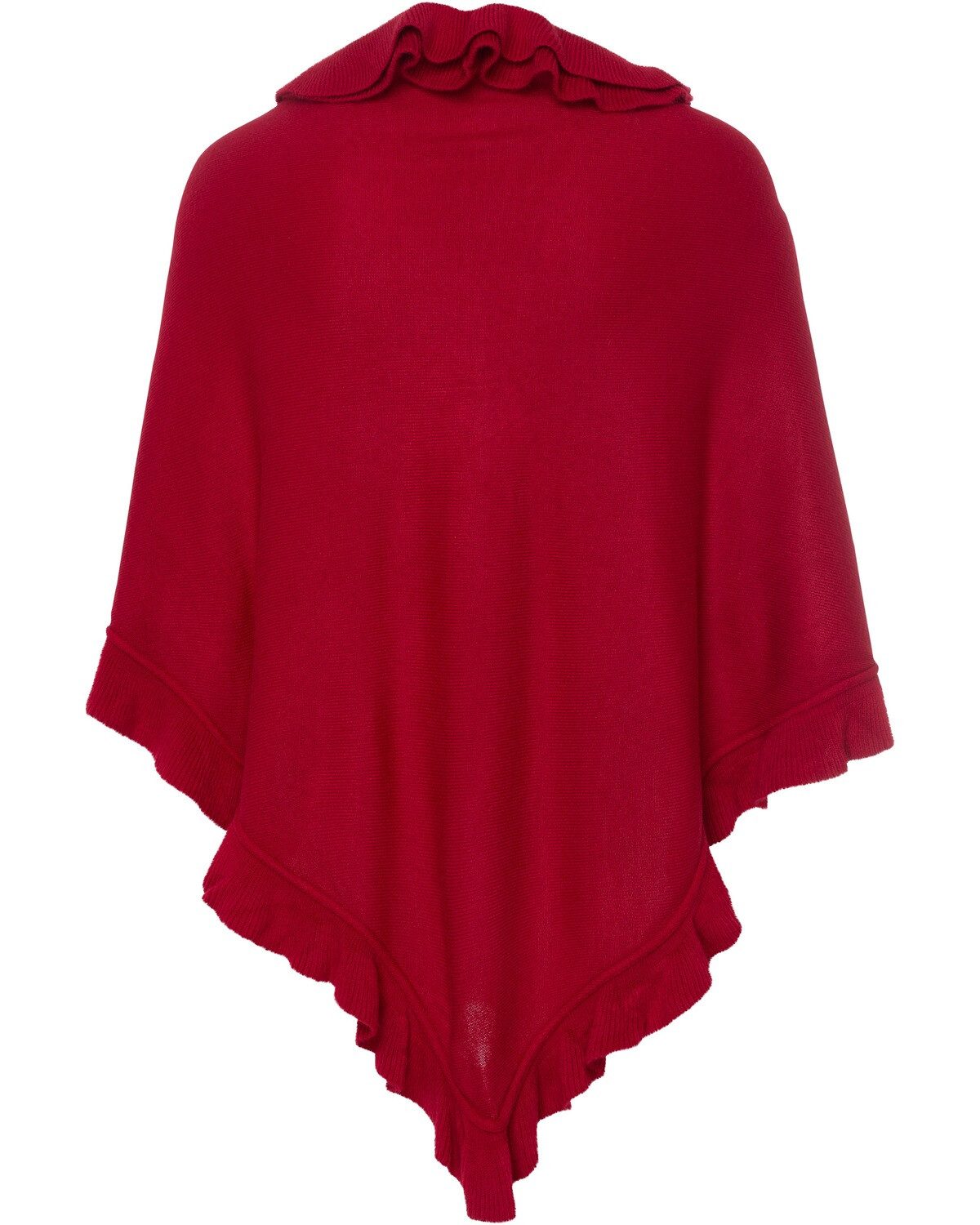 Luise Steiner Poncho Poncho mit Wellkante