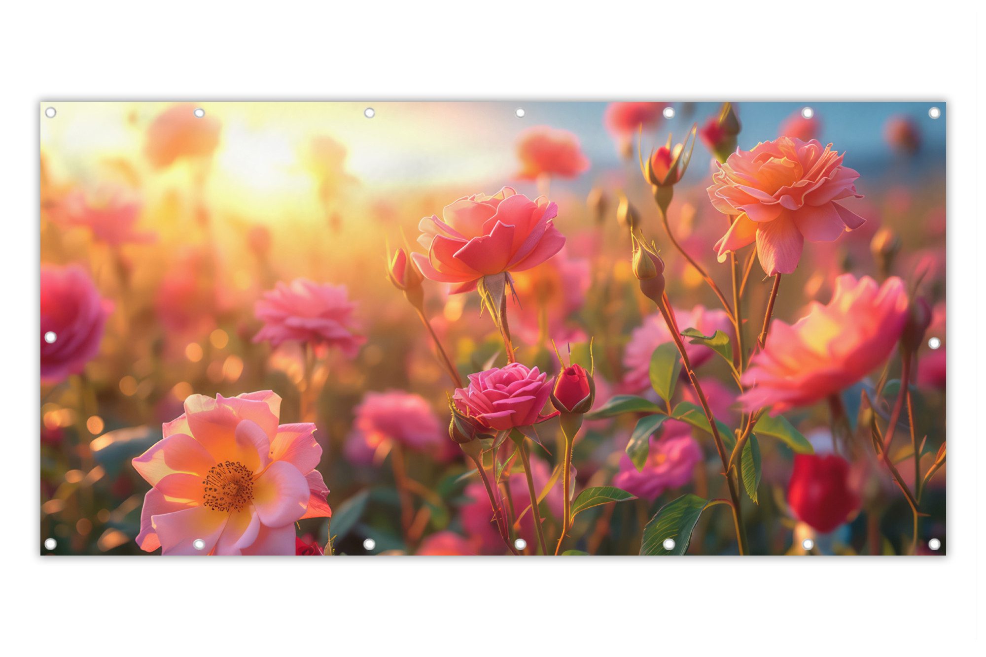 MuchoWow Balkonsichtschutz Blumen - Rosen -