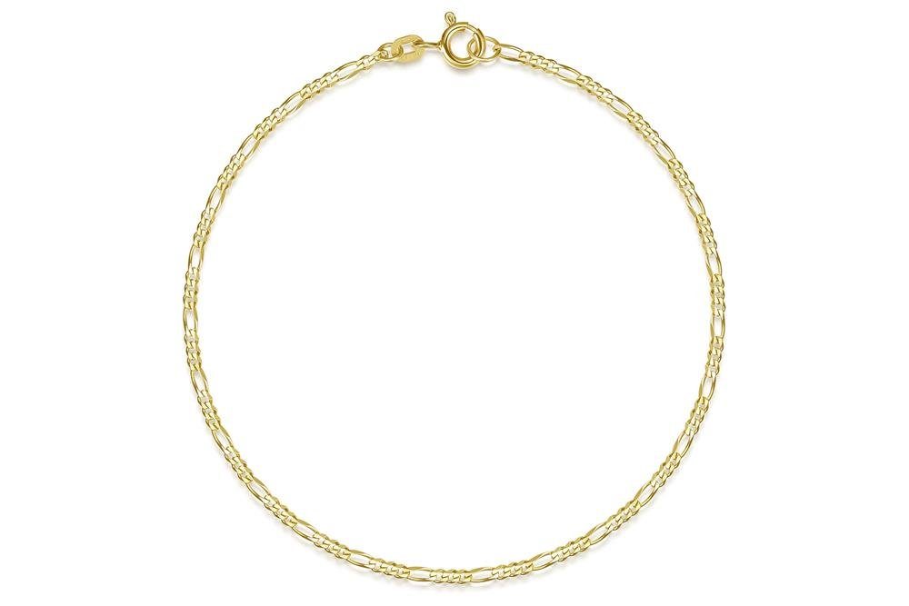 Silberkettenstore Goldarmband Figarokette Armband 2mm -