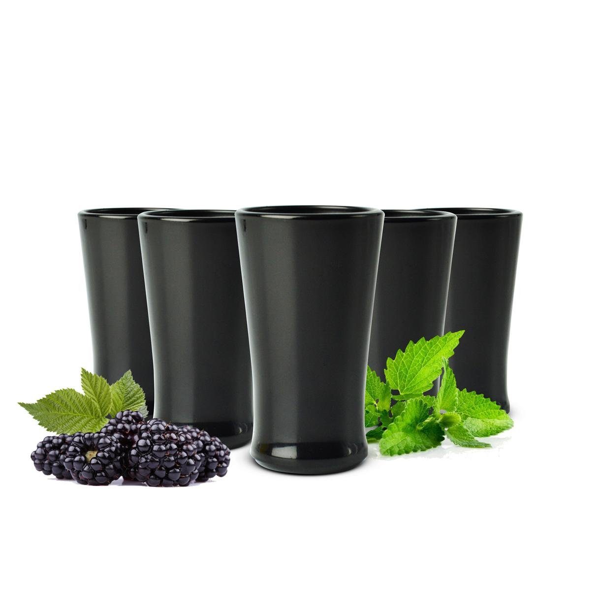 Sendez Schnapsglas 6 schwarze Schnapsgläser Schnaps
