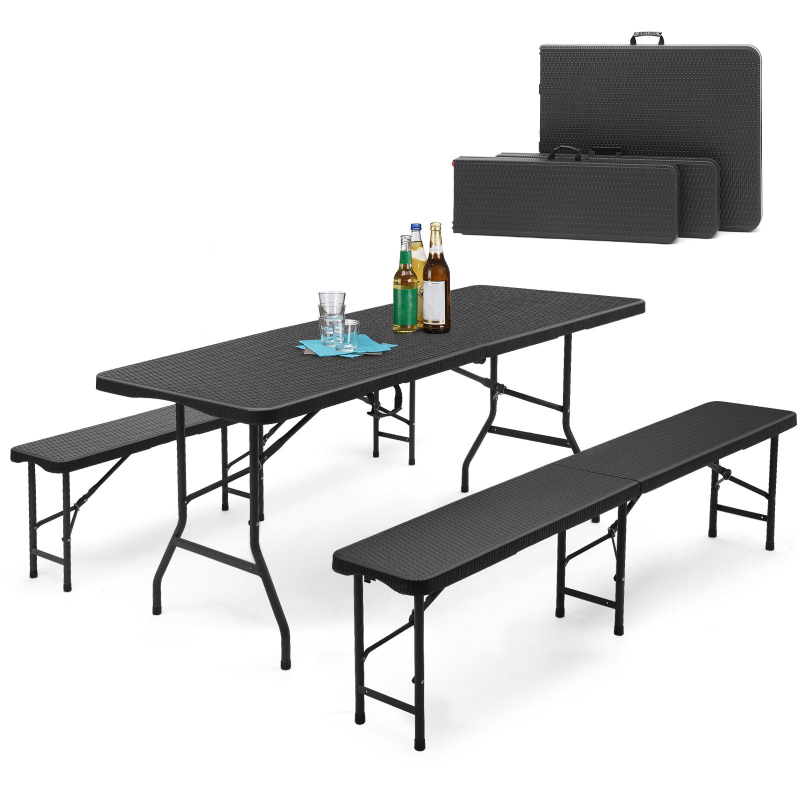 Sekey Bierzeltgarnitur Bierzeltgarnitur 180cm Campingtisch Partytisch