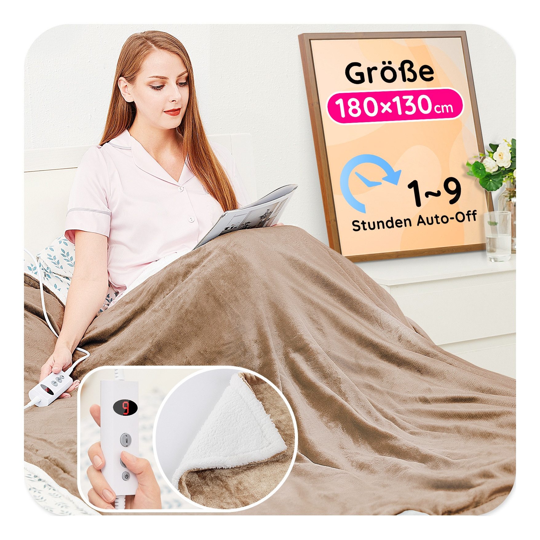 Mia&Coco Heizdecke Electric Heated Blanket Throw