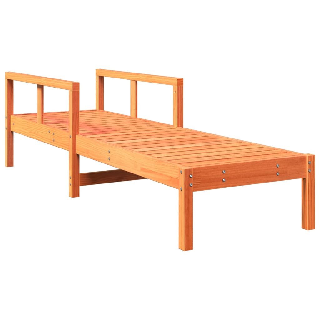 vidaXL Gartenliege Sonnenliege Wachsbraun 199,5x62x55 cm