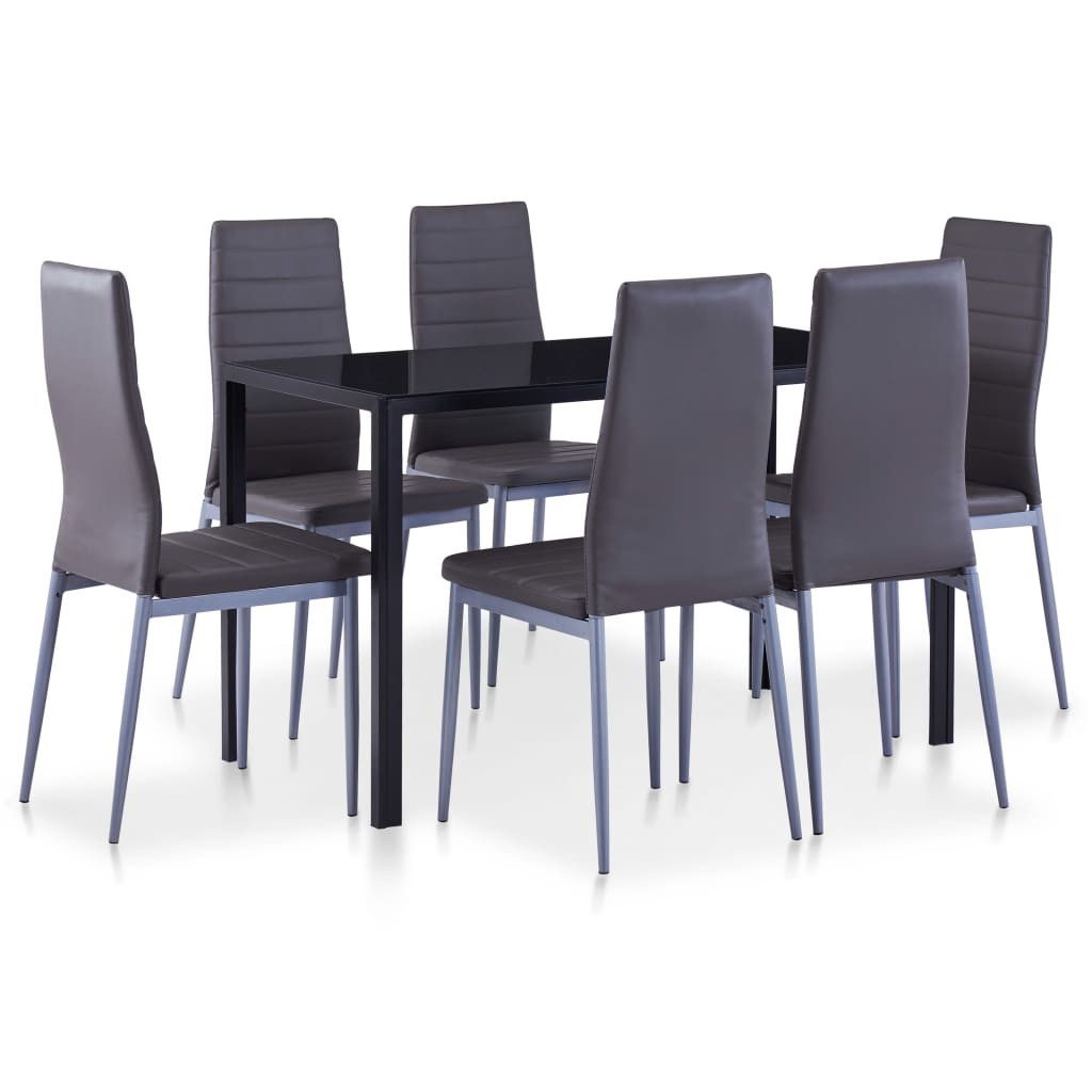 vidaXL Essgruppe 7-tlg. Essgruppe Grau, (6-tlg)