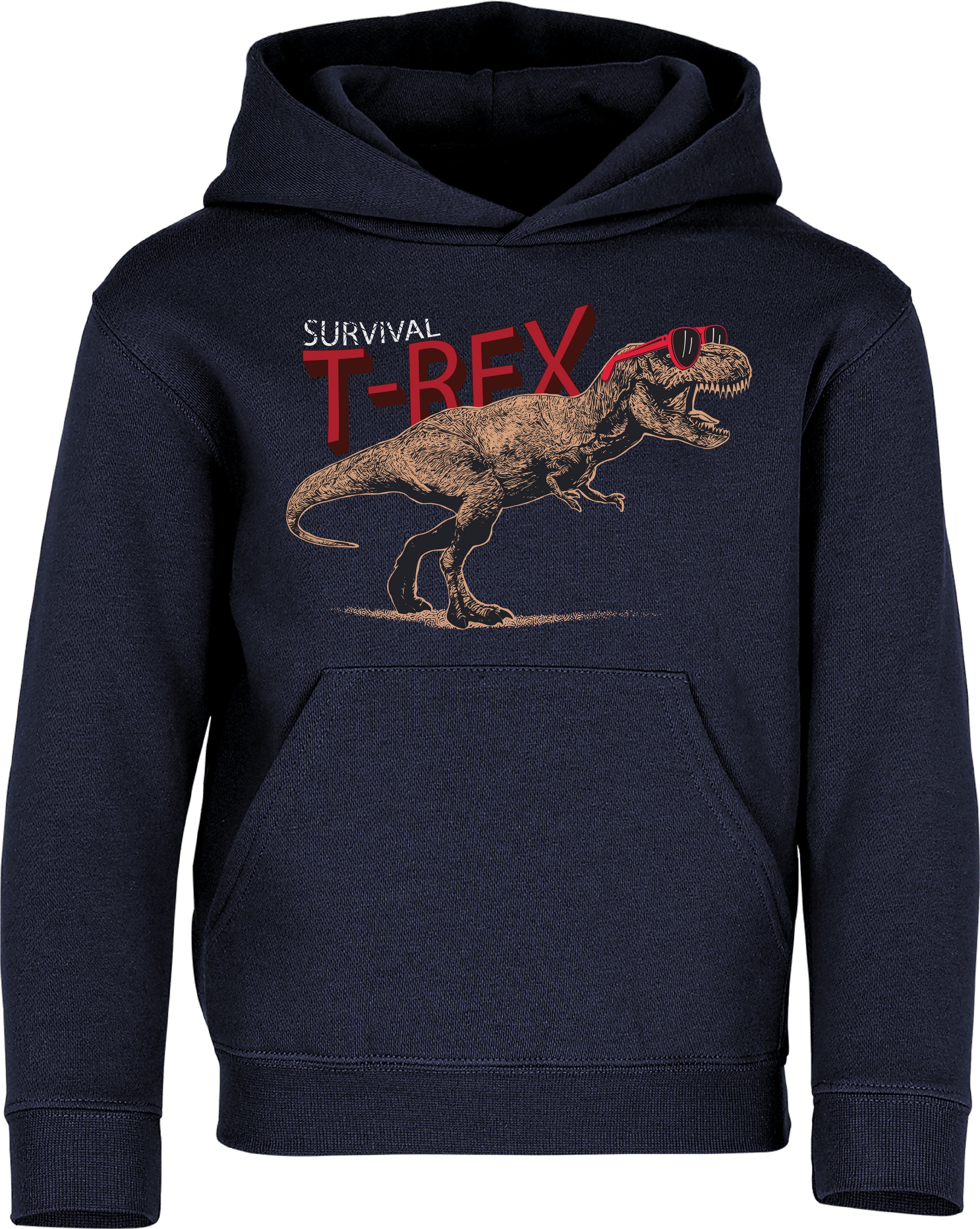 Baddery Kapuzenpullover Kinder Hoodie: 'Survival T-Rex'