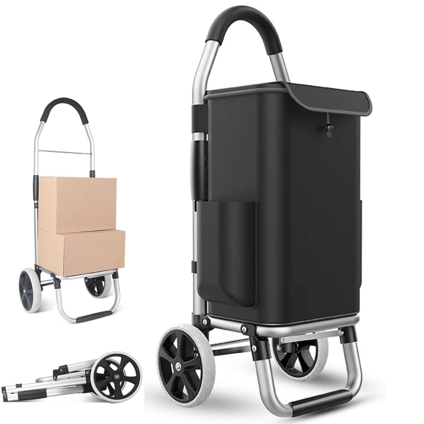 ibettertec Einkaufstrolley Einkaufstrolley, 3in1 Trolley Einkaufswagen,