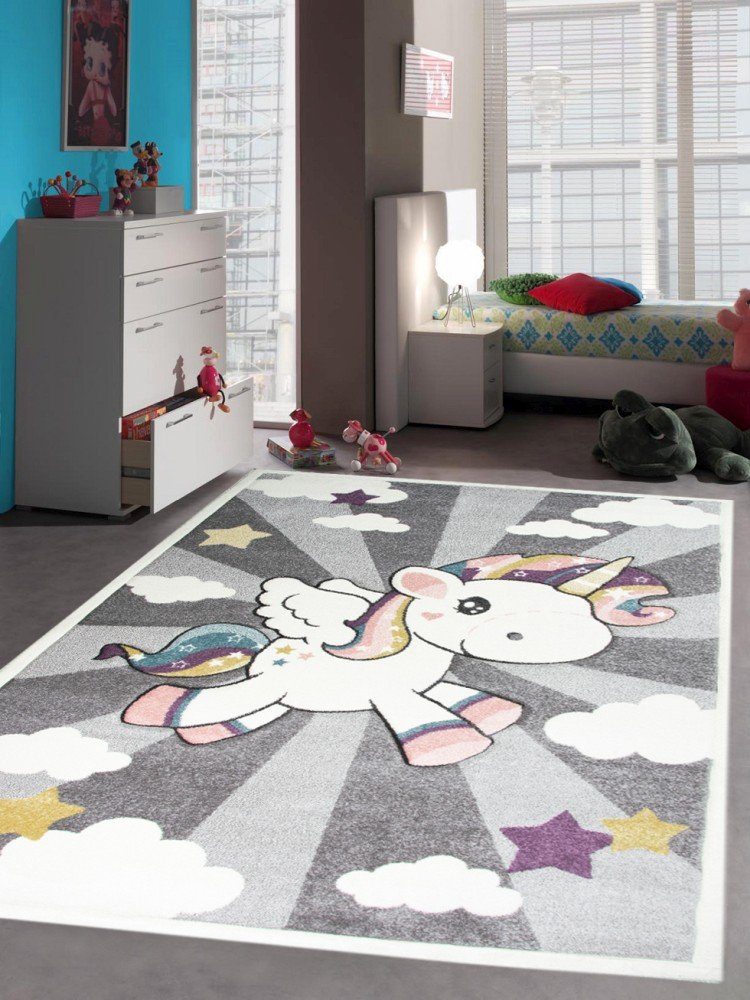 Carpetia Kinderteppich Kinderteppich Babyteppich Mädchen Einhorn