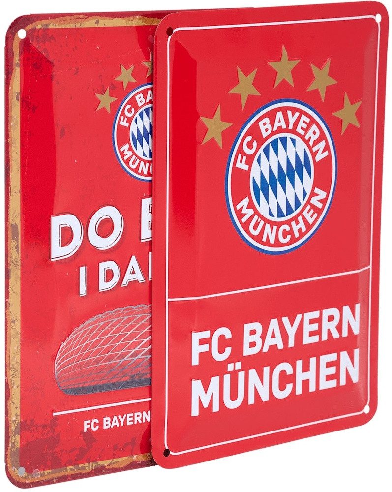 FC Bayern München Dekoobjekt Metallschild 2er-Set