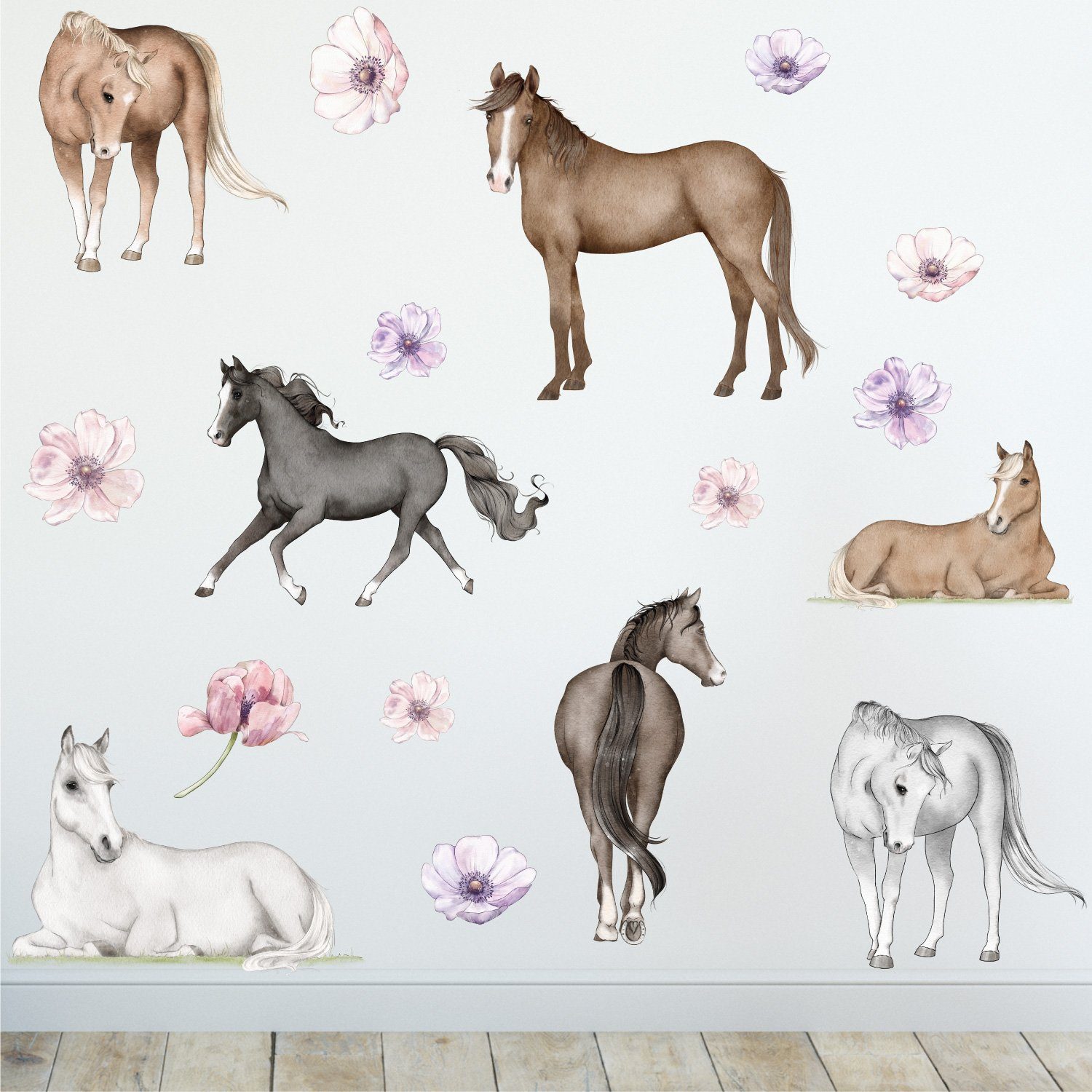 Sunnywall Wandtattoo Pferde Wandsticker Wandtattoo (3