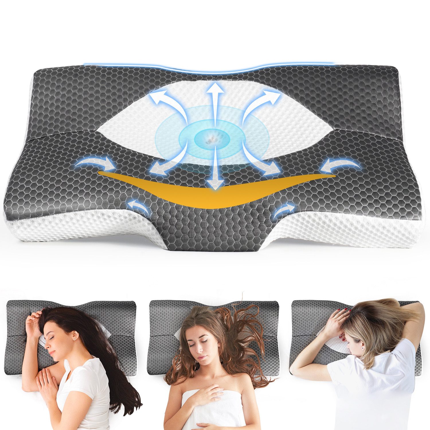 Esun Kopfkissen Kopfkissen, Ergonomisches Memory Foam